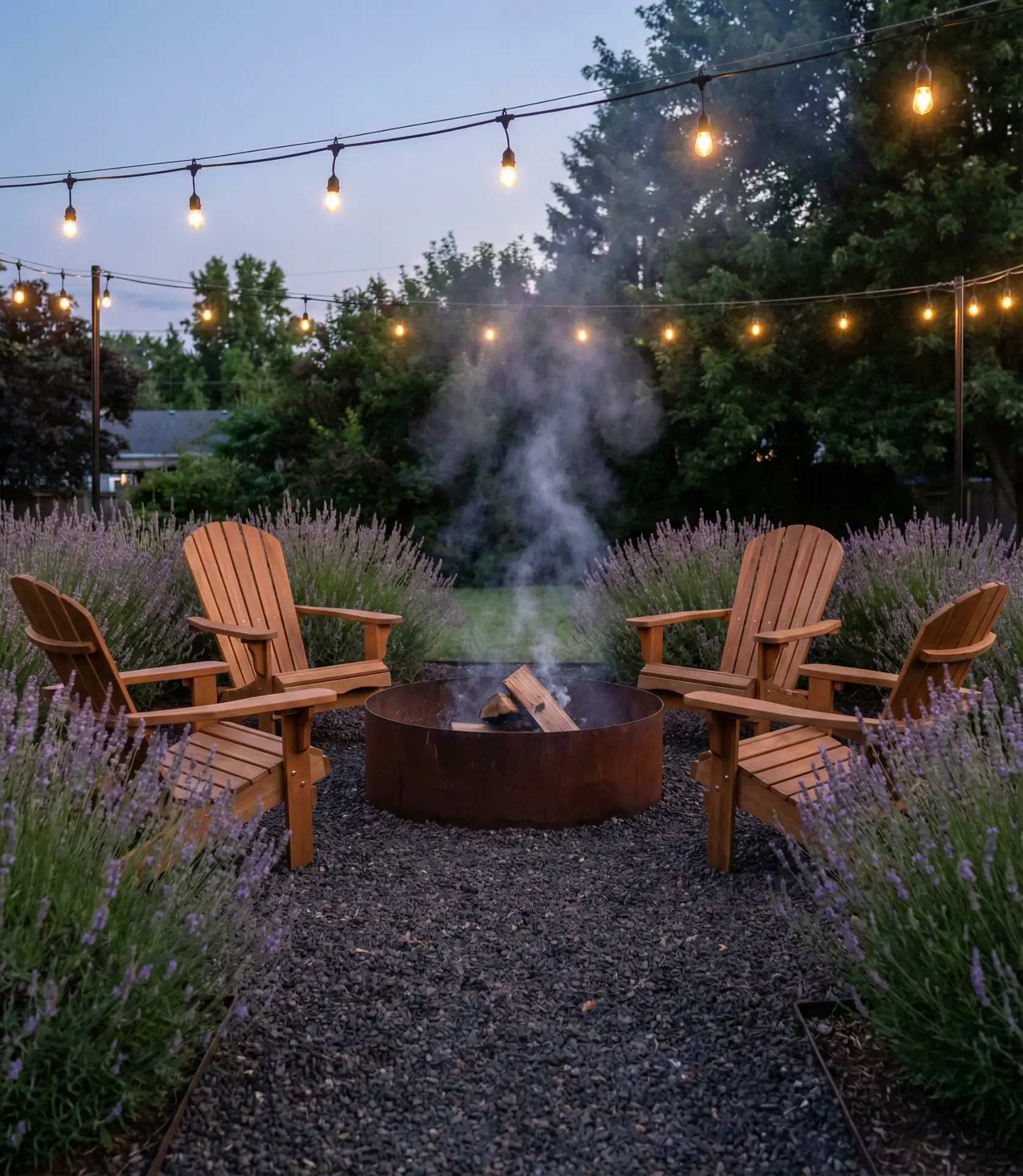 Fire Pit Courtyard with Gravel Surround 2