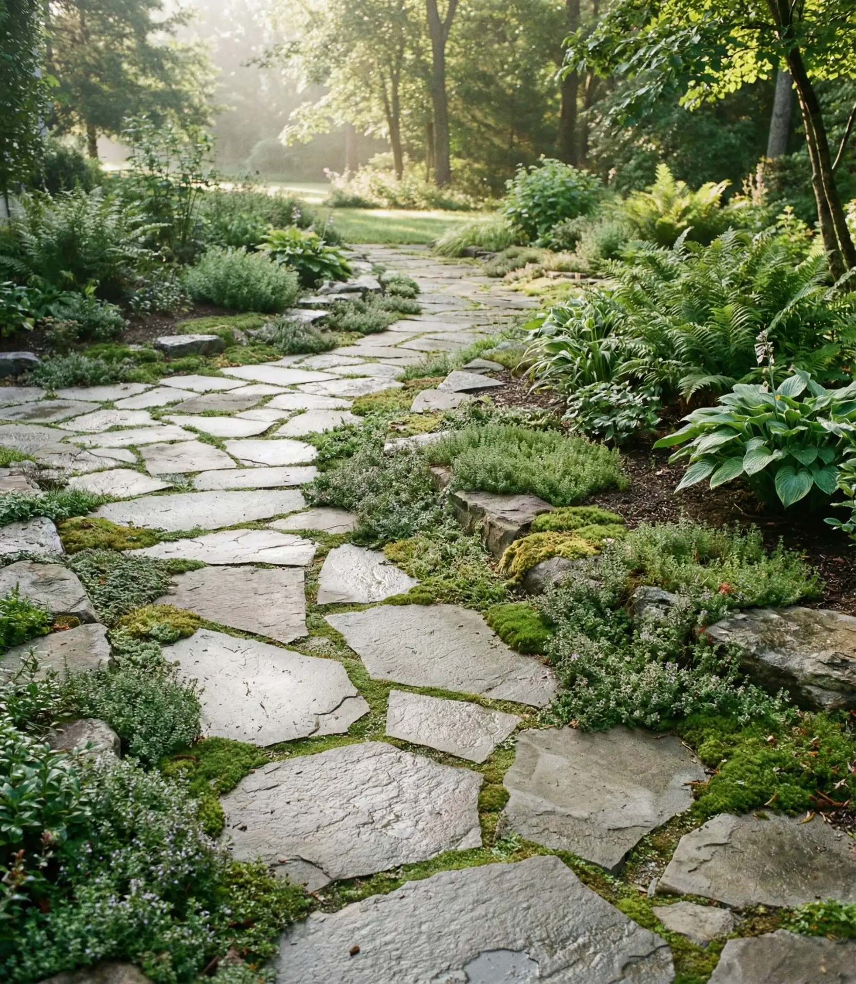 Flagstone Pathway Through Groundcover 2