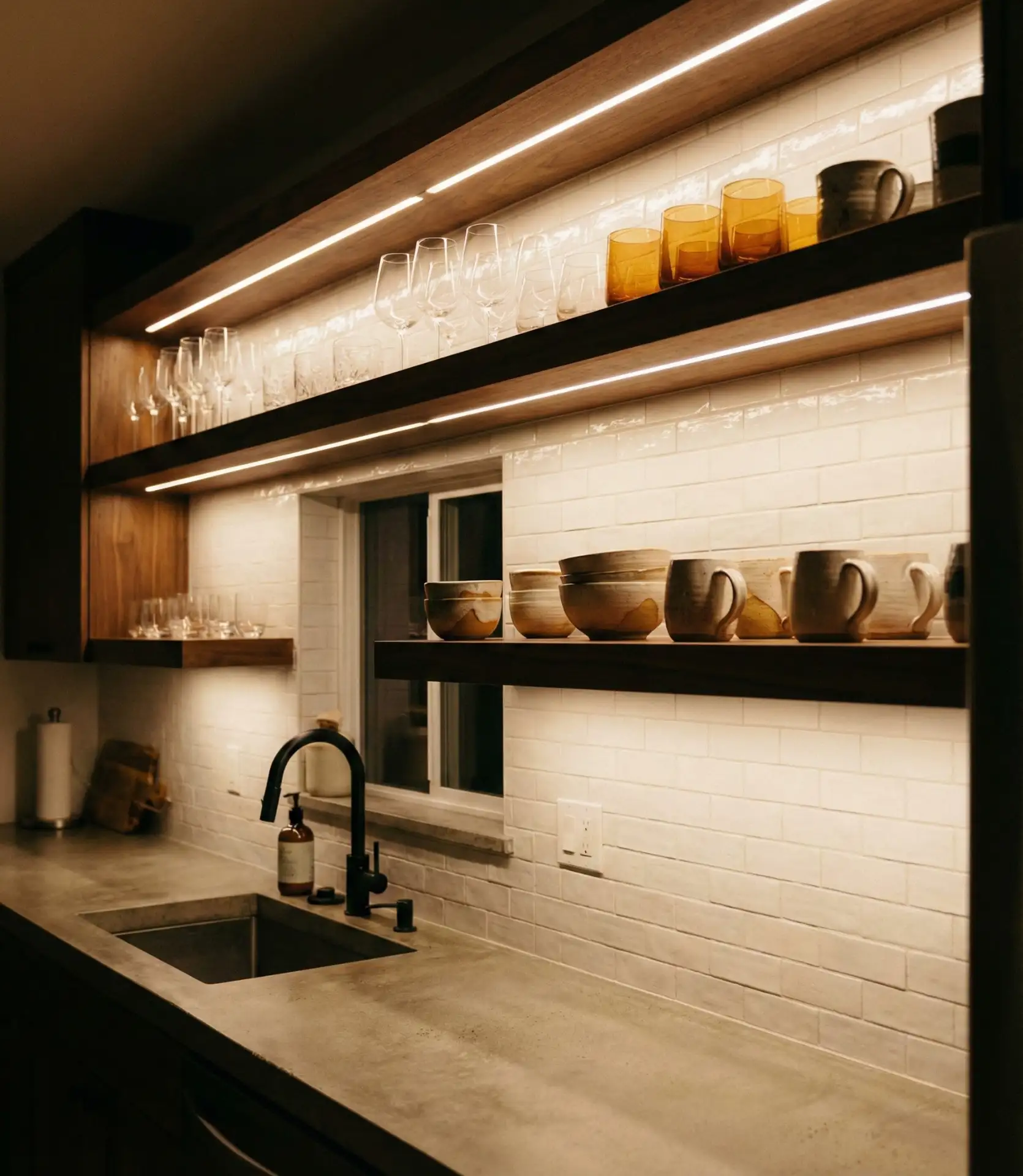 Floating Shelves with Integrated Lighting 2