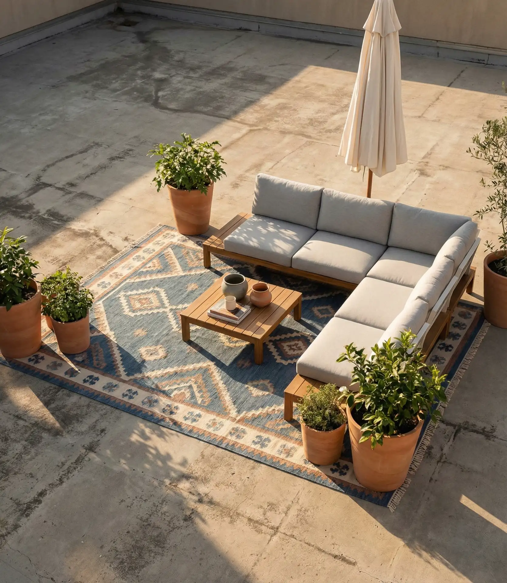Flooring Transition with Outdoor Rugs 2