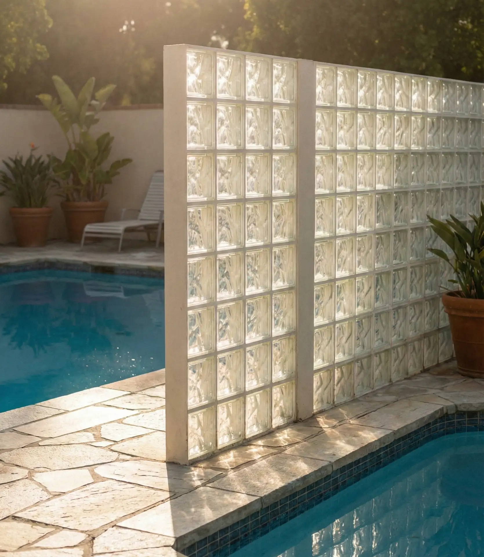Glass Block Wall Retro Modern 2