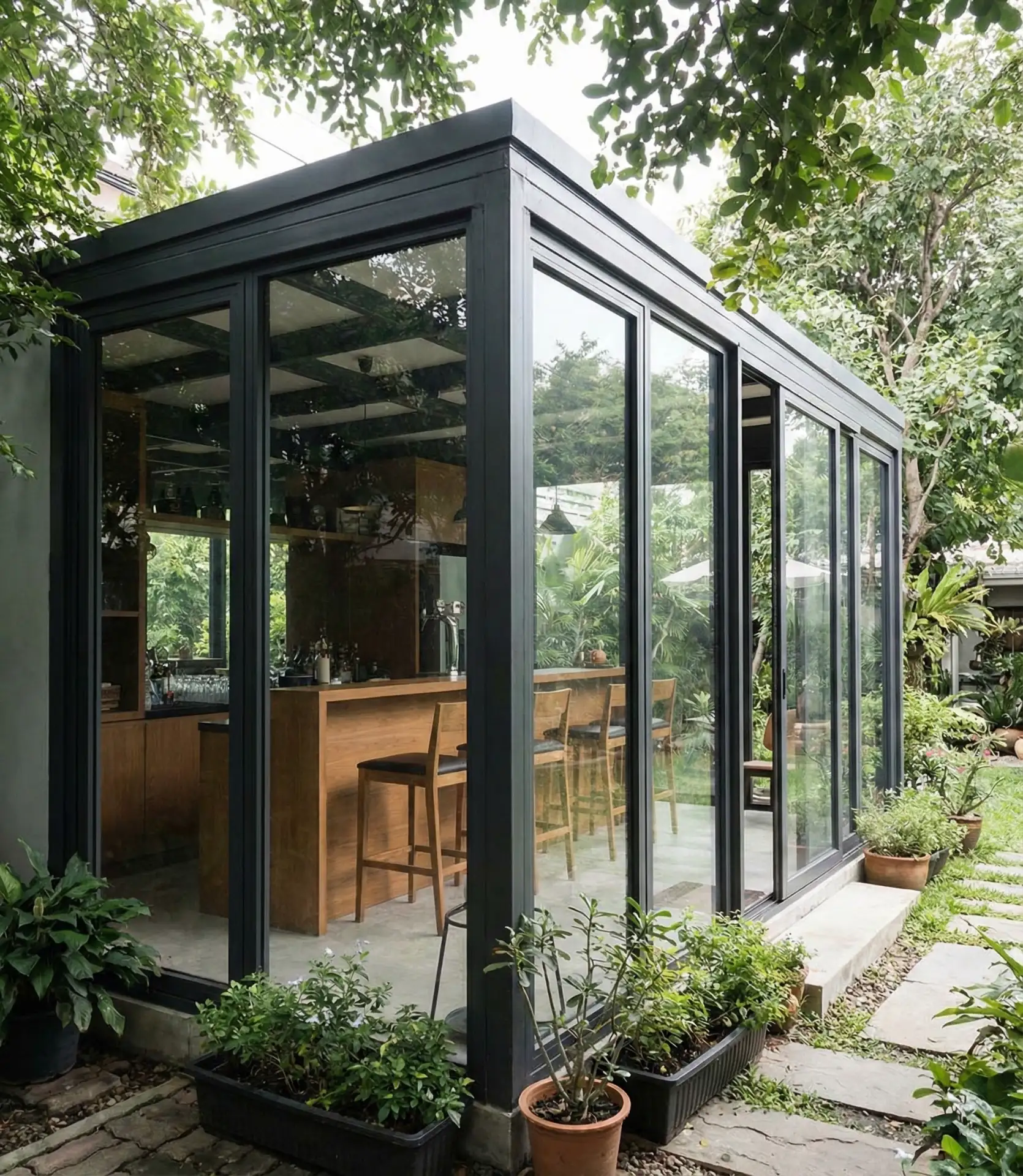 Glass-Enclosed Three-Season Bar 2