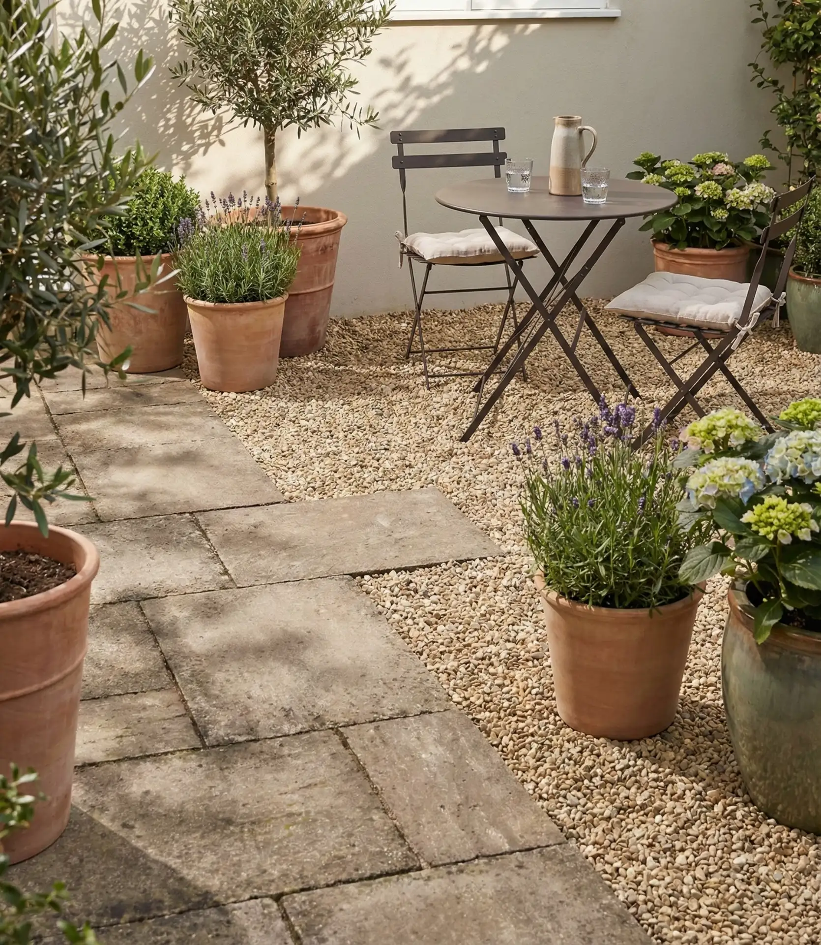 Gravel And Paver Patchwork Patio 1