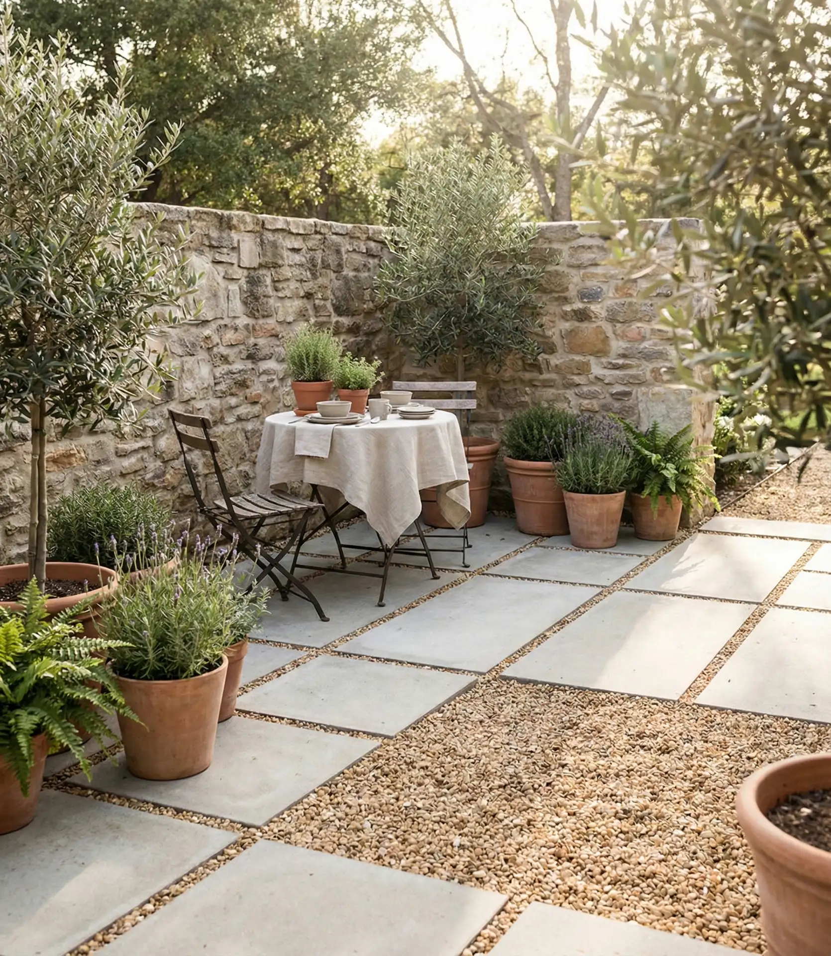 Gravel And Paver Patchwork Patio 2