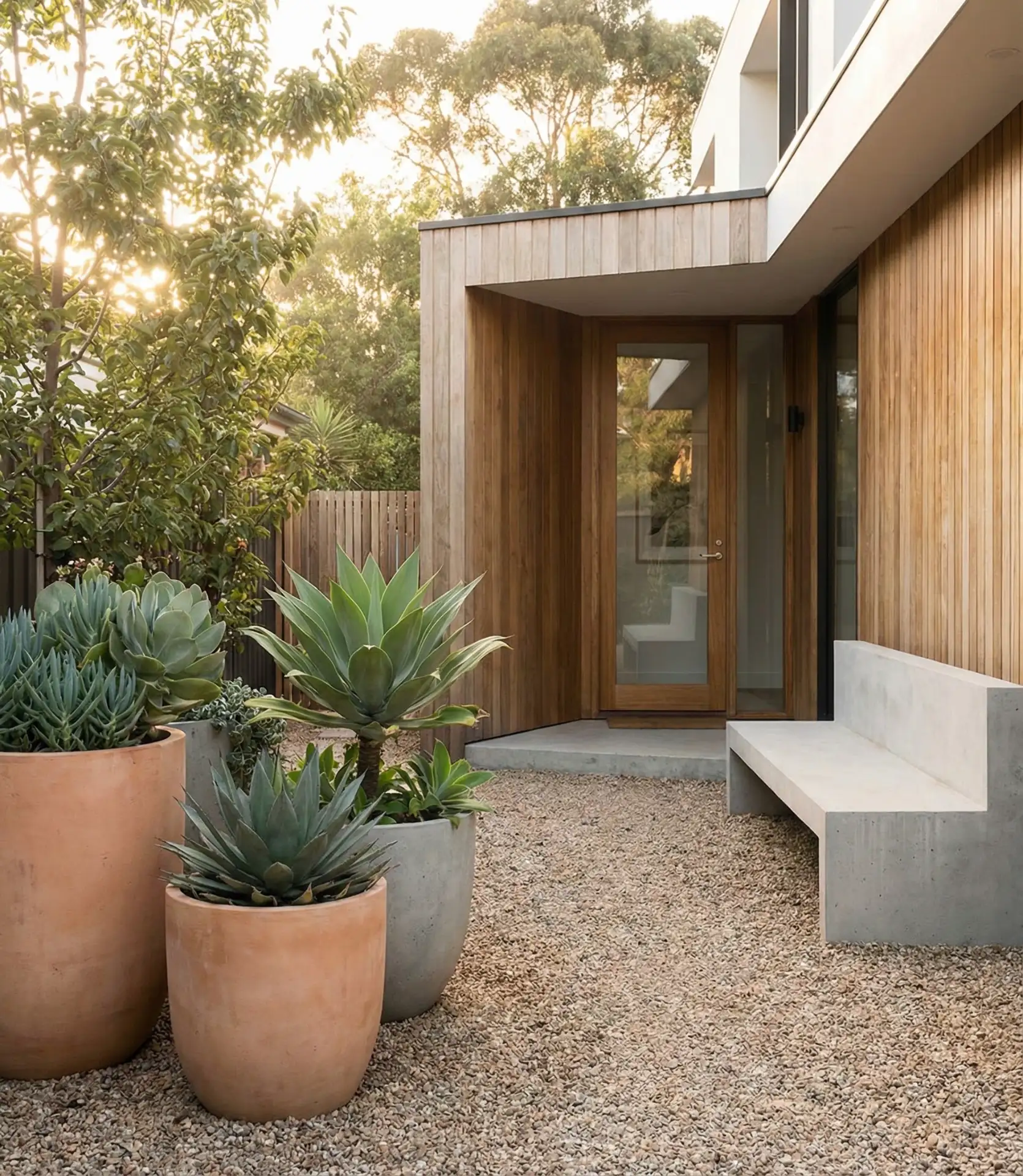 Gravel Courtyard with Potted Focal Points 2