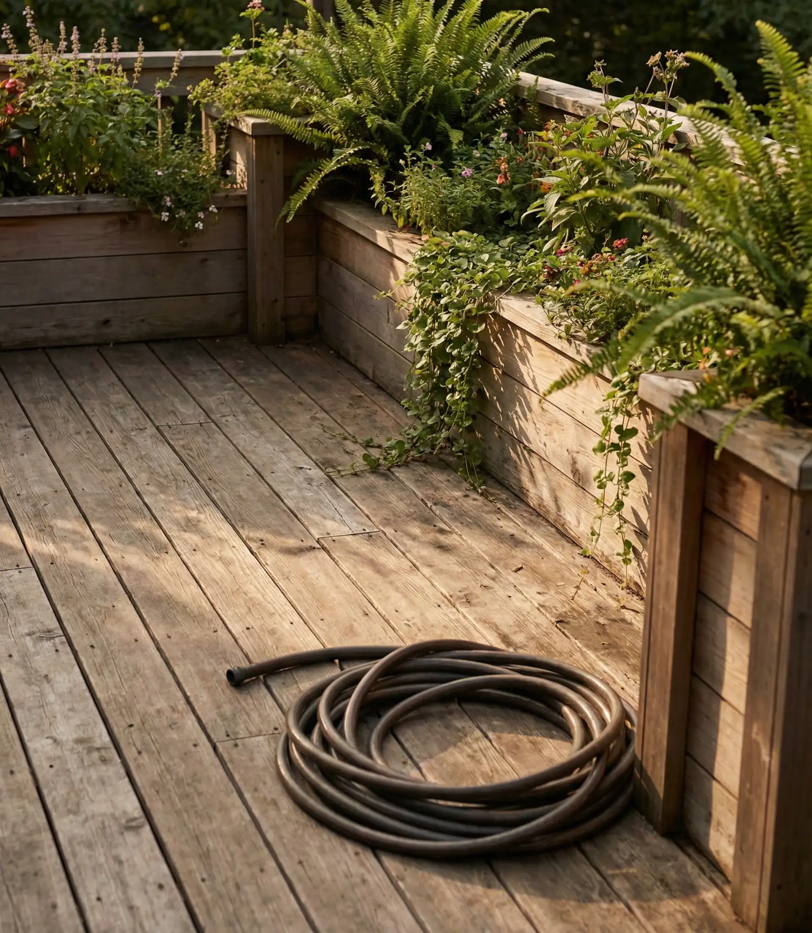 Ground Level Deck with Integrated Planters 2