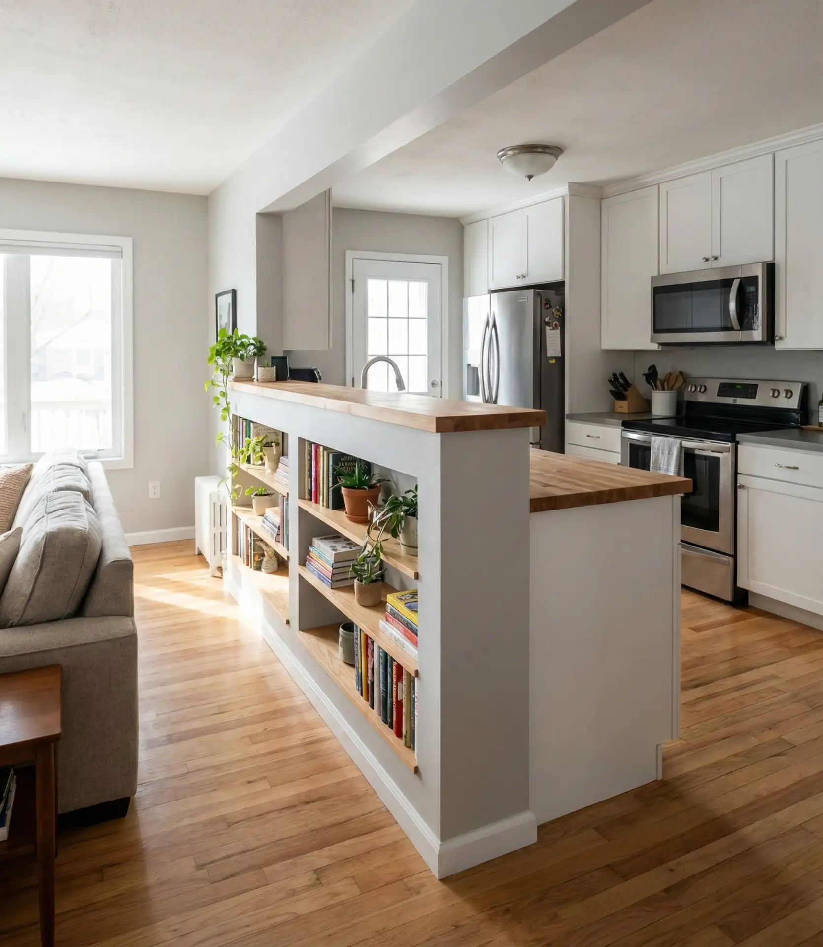 Half-Wall with Built-In Storage 2