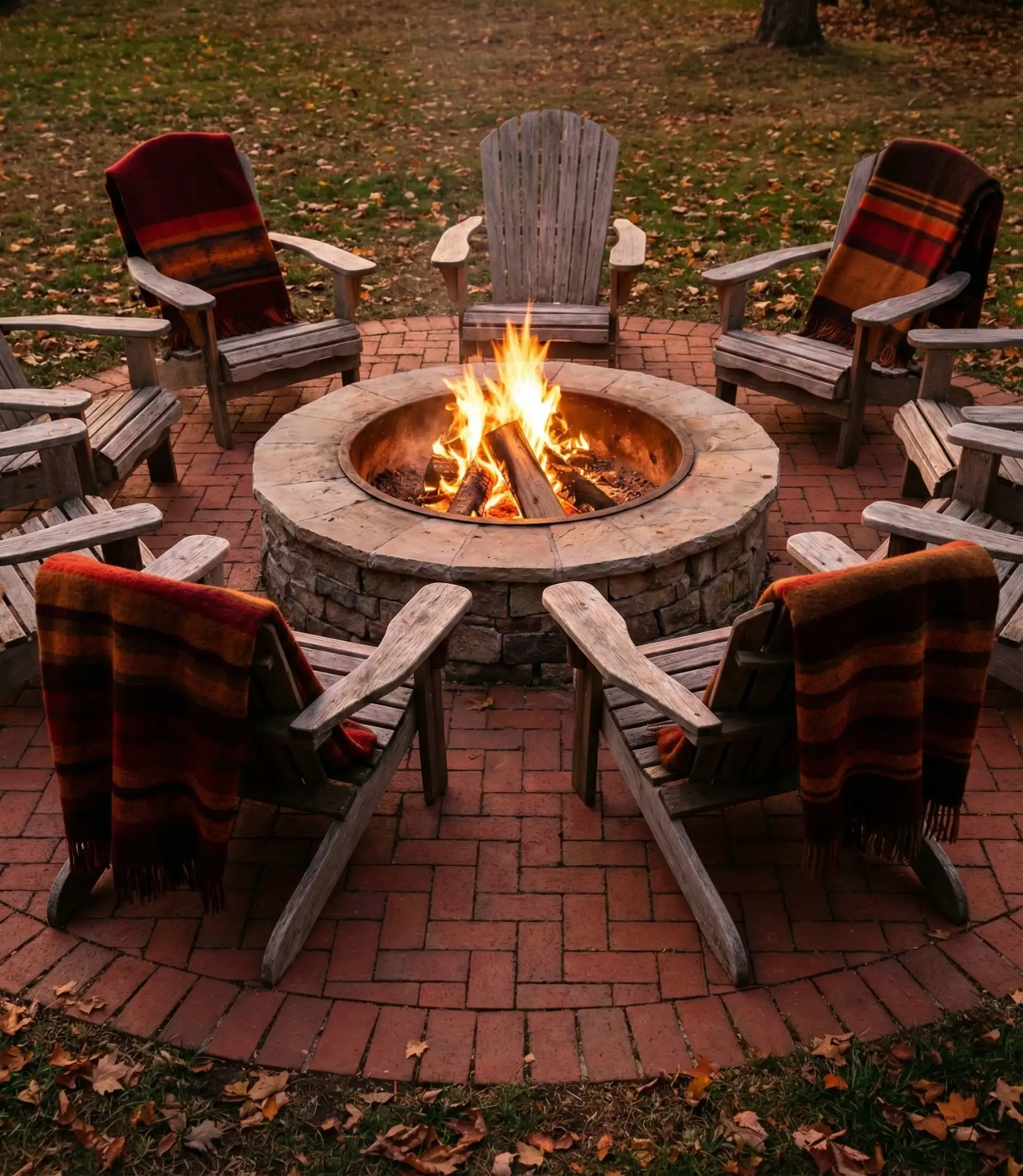 Heritage Brick Paver Patio with Fire Pit and Outdoor Seating 2