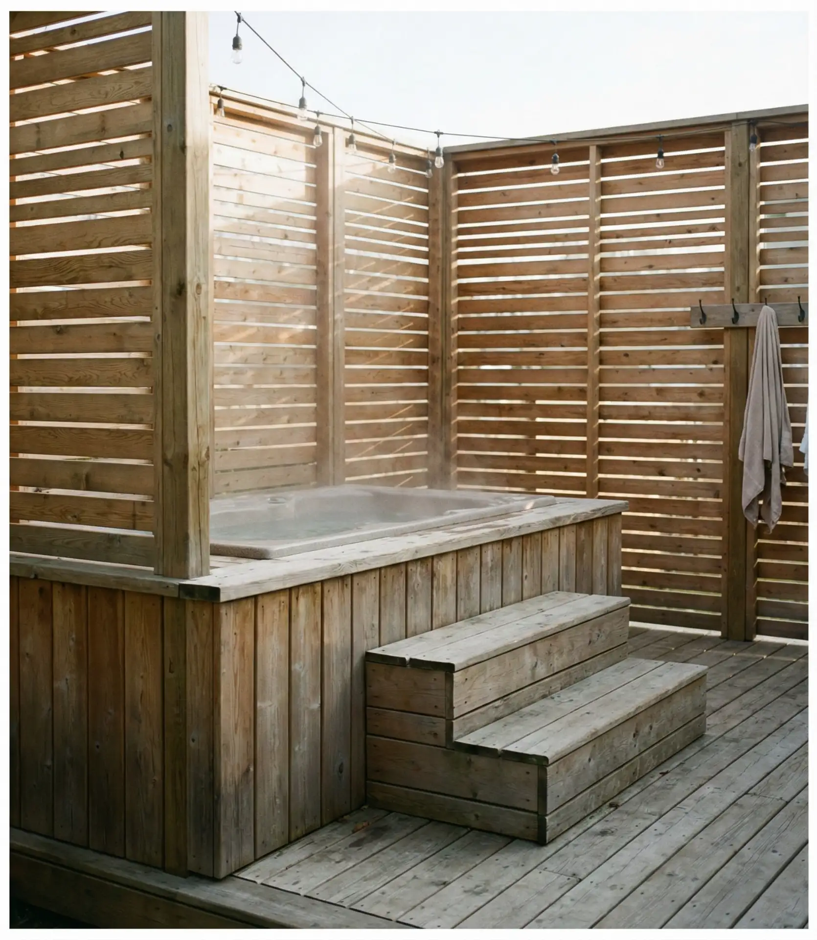 Hot Tub Deck with Privacy Panels 1