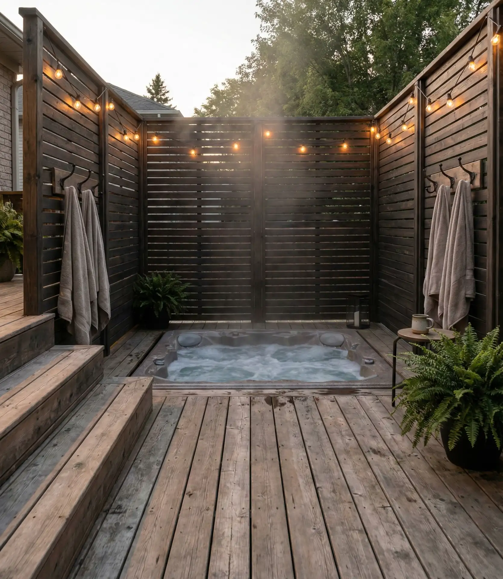 Hot Tub Deck with Privacy Panels 2