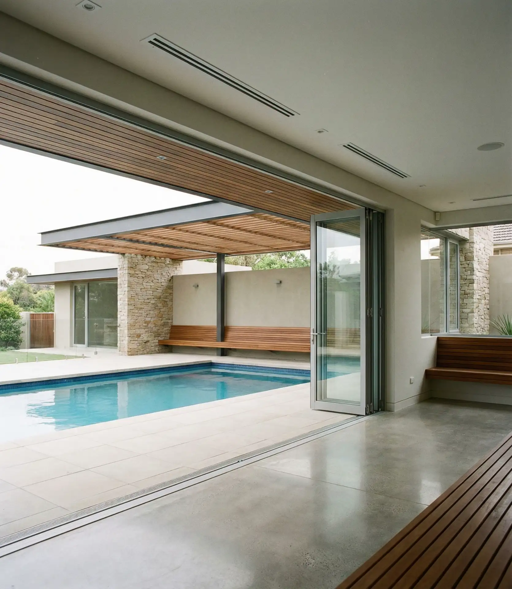 Hybrid Indoor-Outdoor Pool with Retractable Walls 2