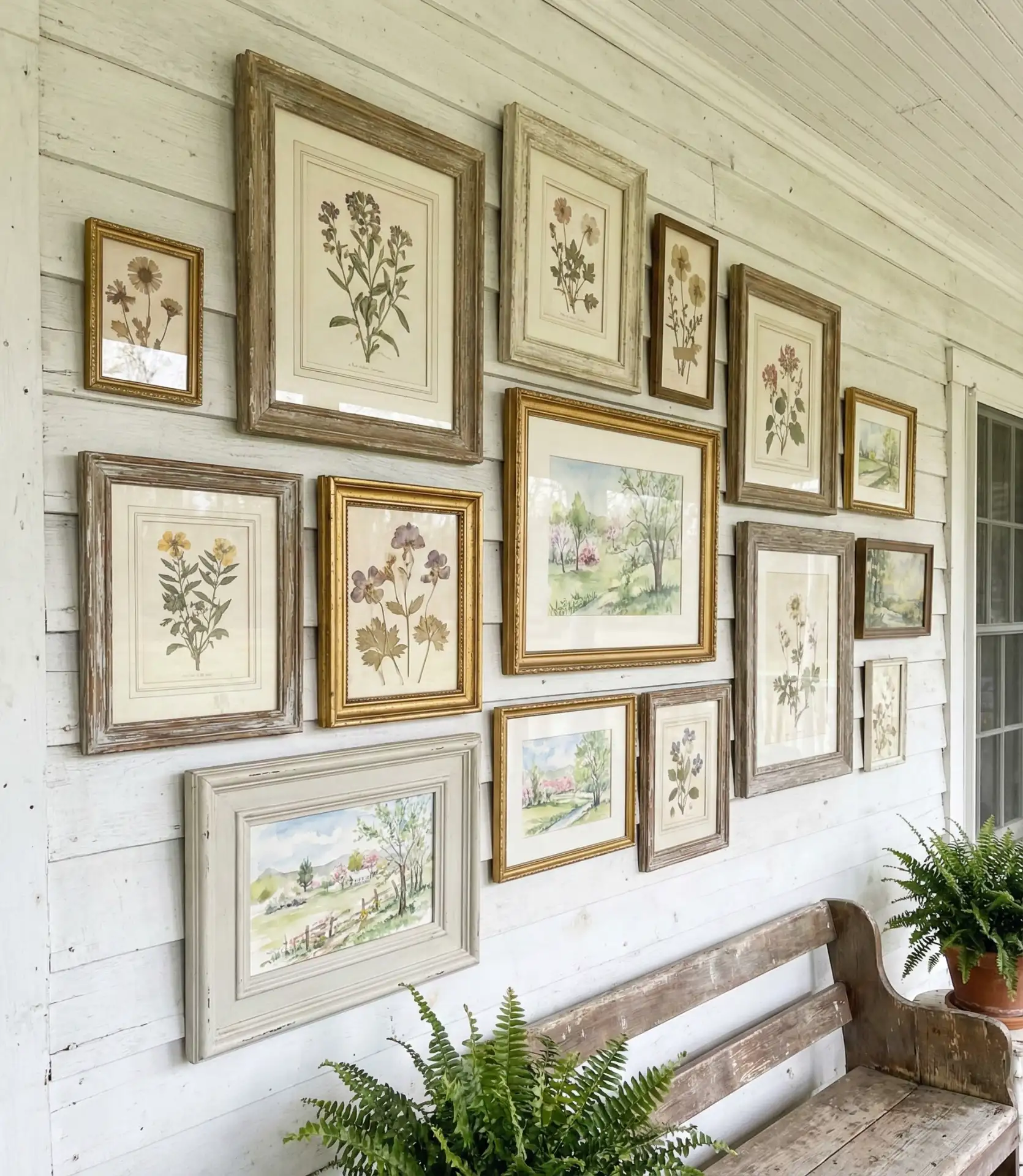 Ideas Farmhouse Gallery Wall with Seasonal Art 1