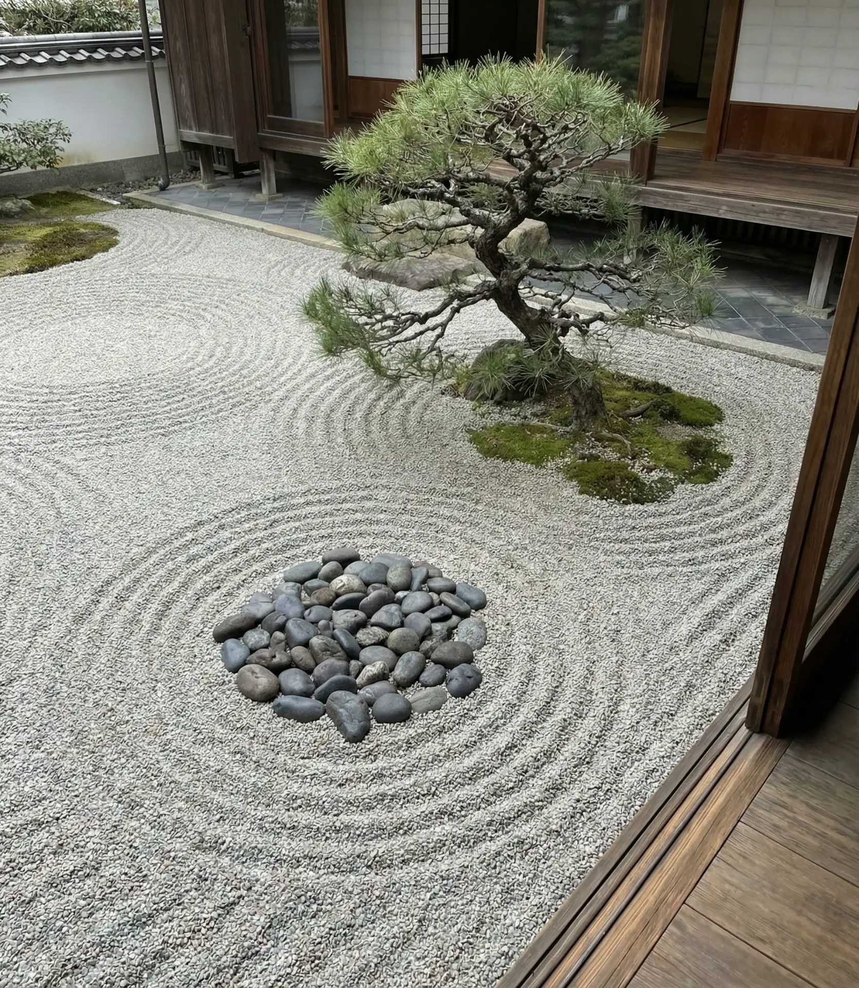 Japanese-Inspired Zen Garden with River Rocks 1