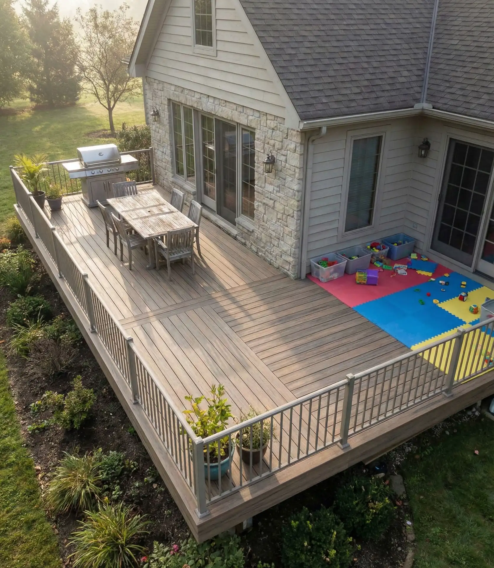 L-Shaped Deck with Integrated Play Zone 1