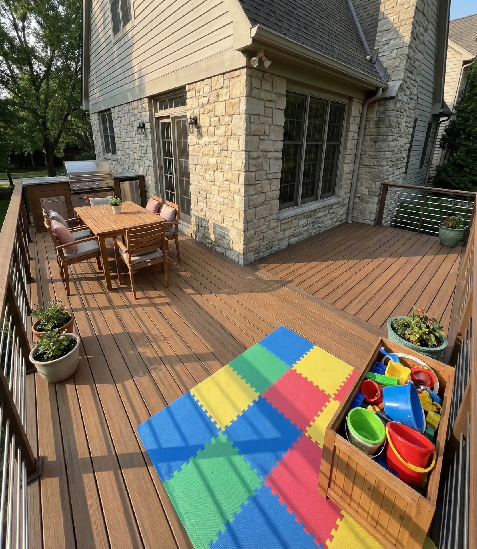 L-Shaped Deck with Integrated Play Zone 2