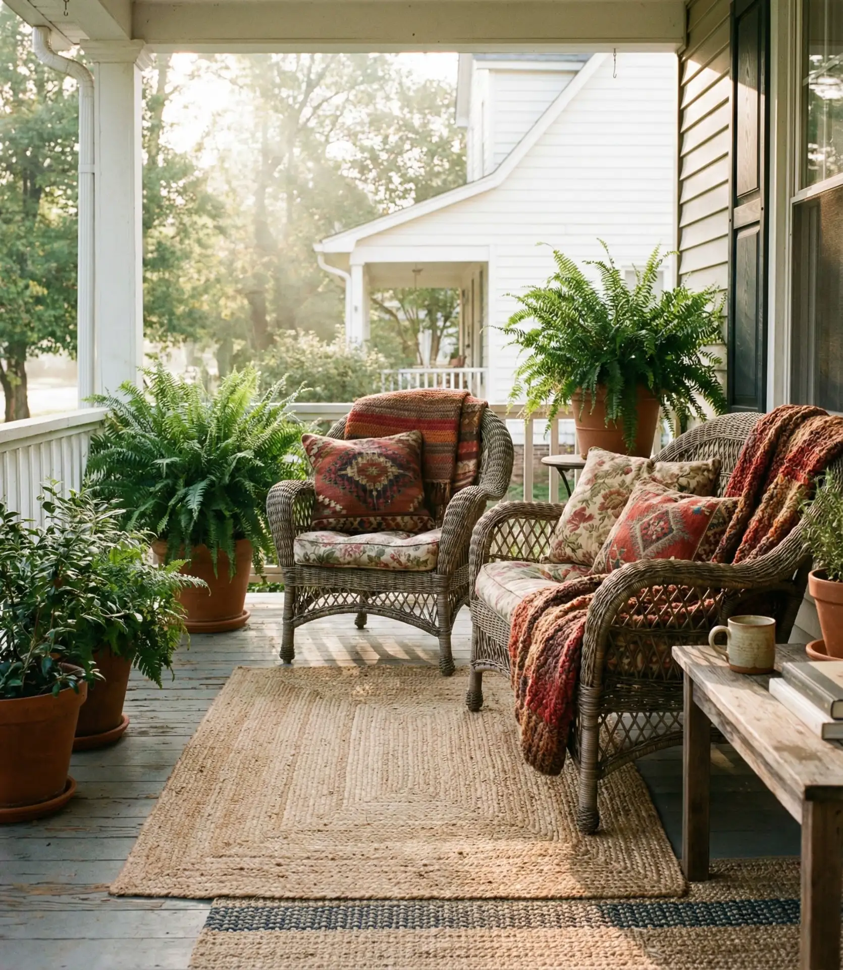 Layered Textiles for Cozy Front Porches 1