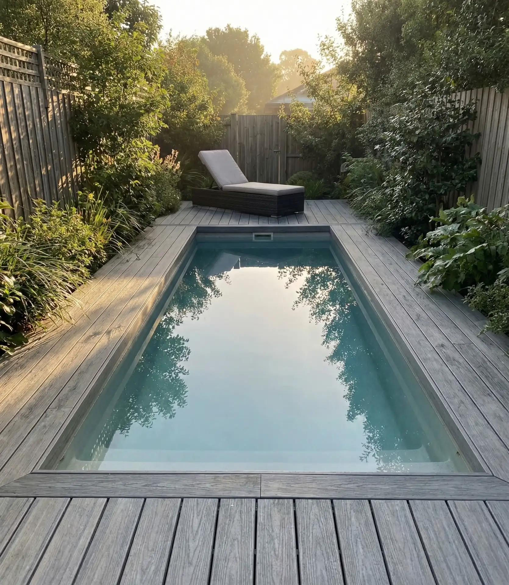 Linear Pool with Minimalist Decking 1