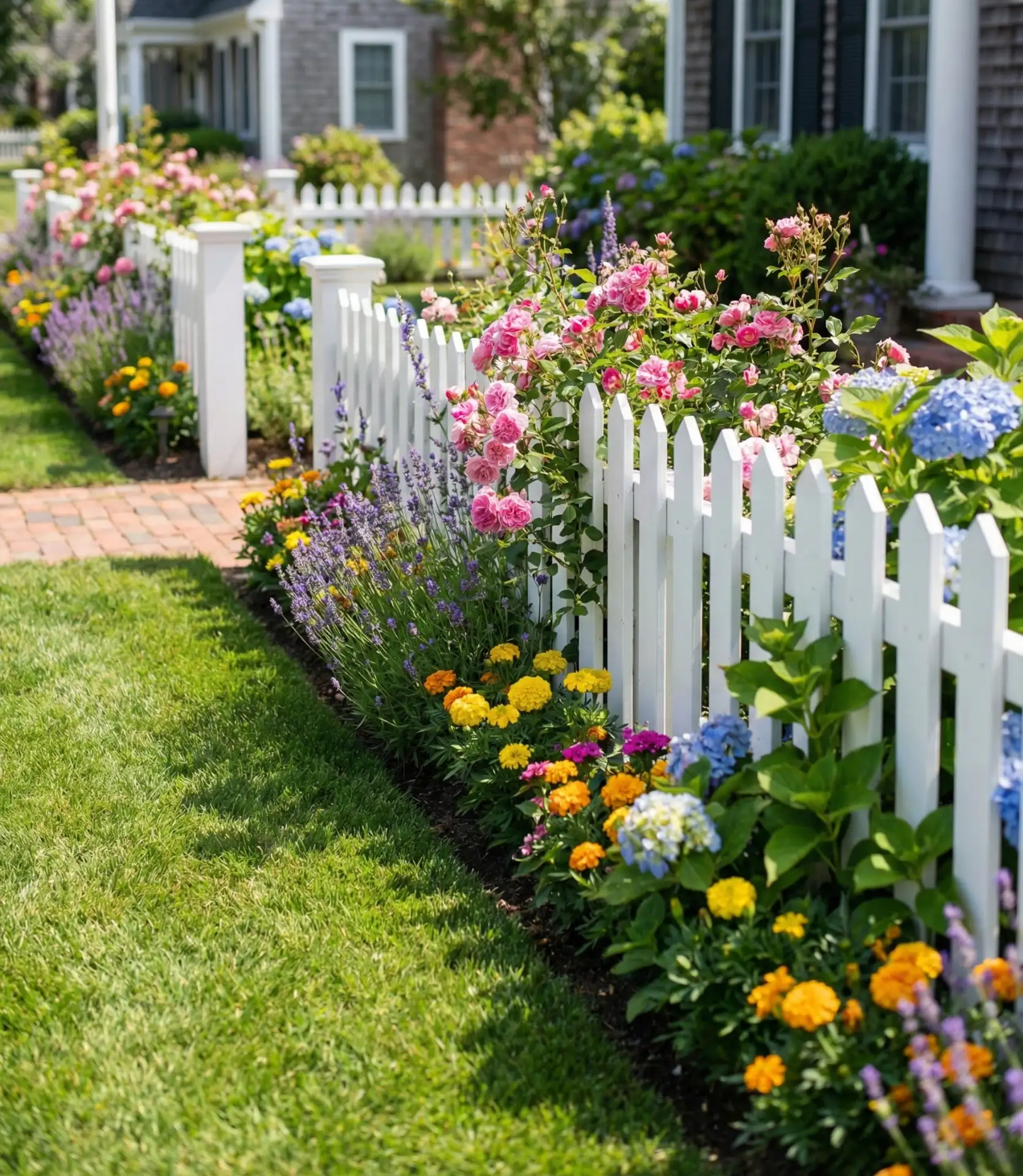 Low Picket Border for Flower Beds 2