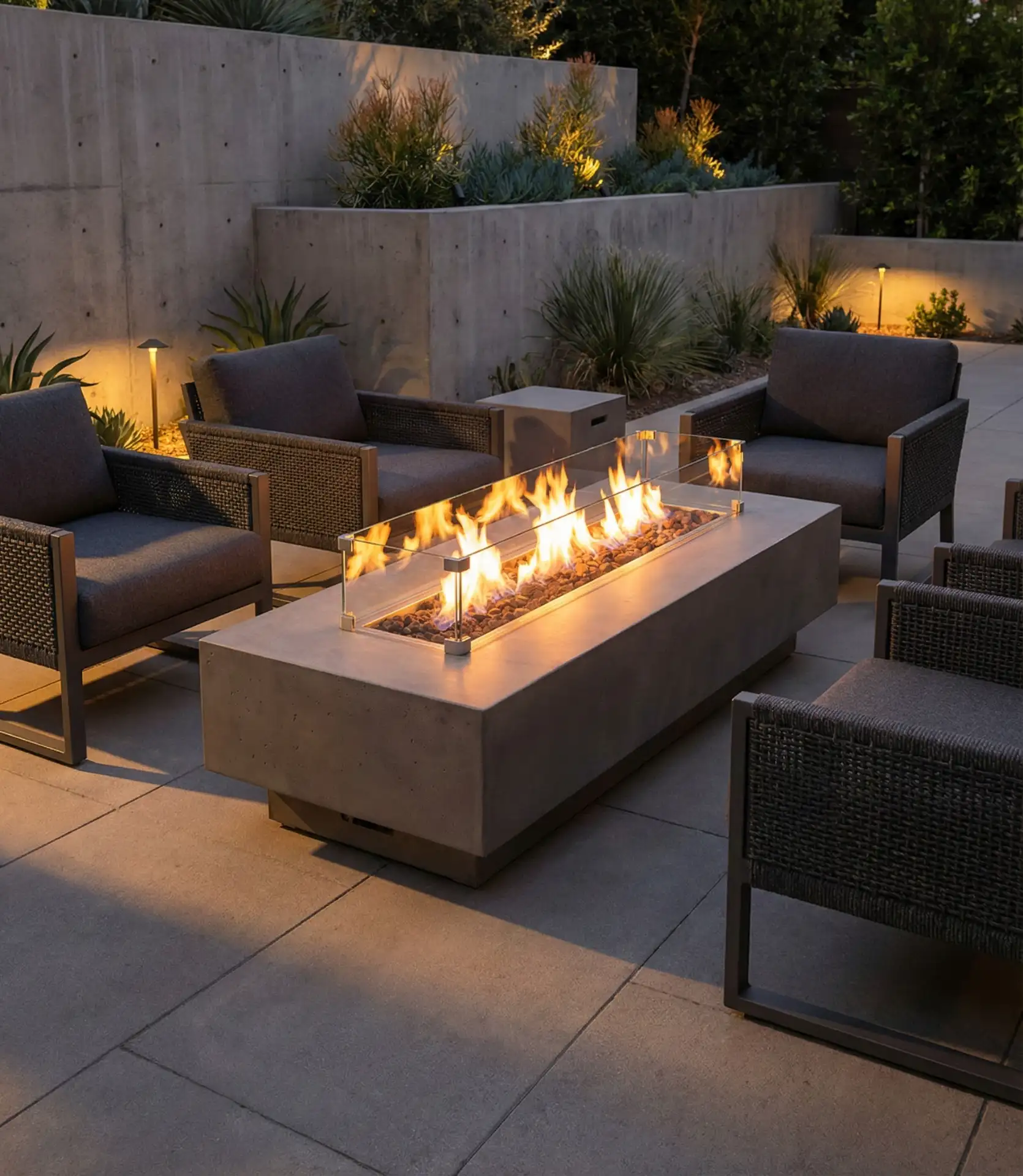 Low-Profile Fire Table with Surrounding Seating 2