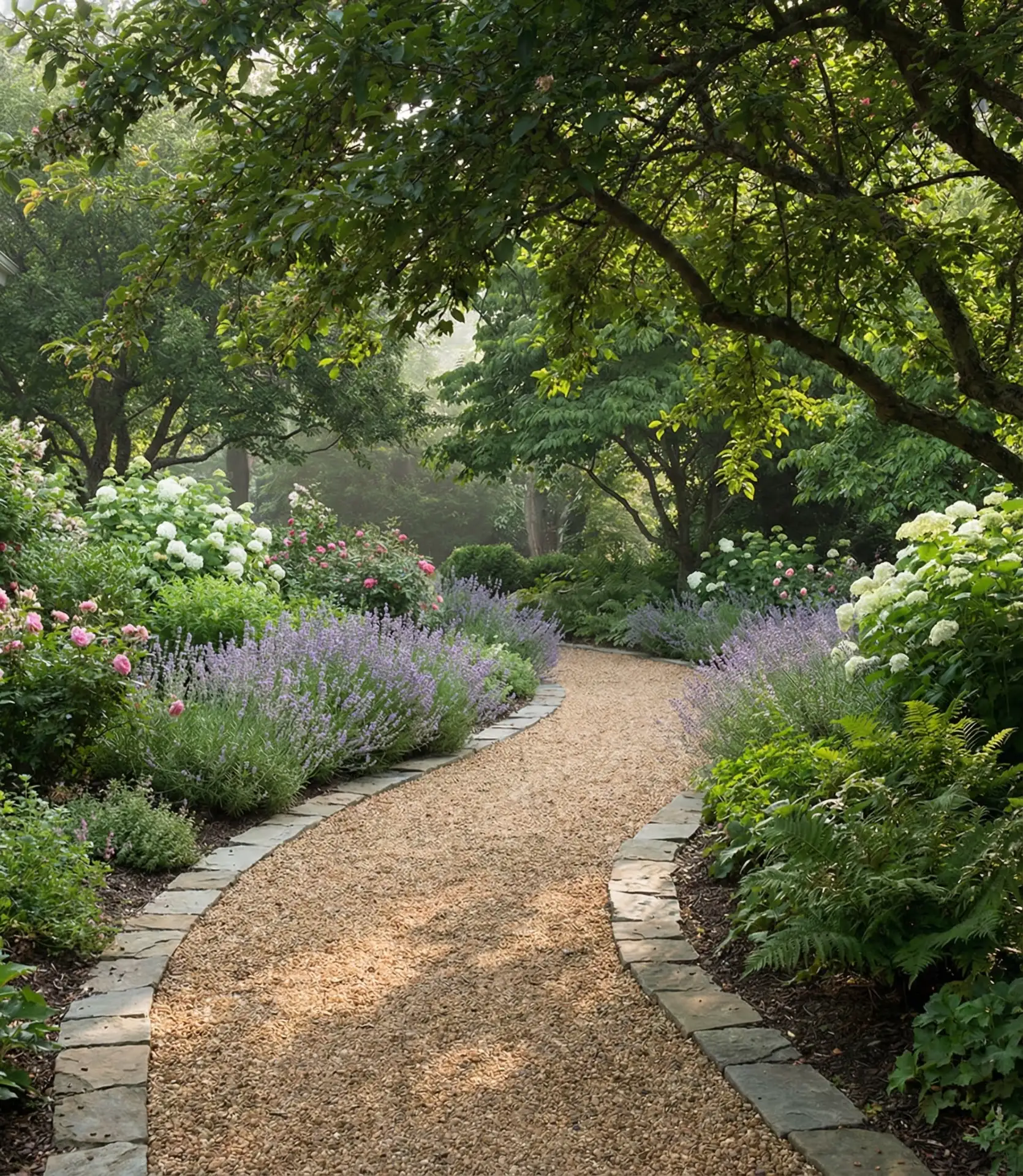 Meandering Gravel Path Through Garden Beds 2