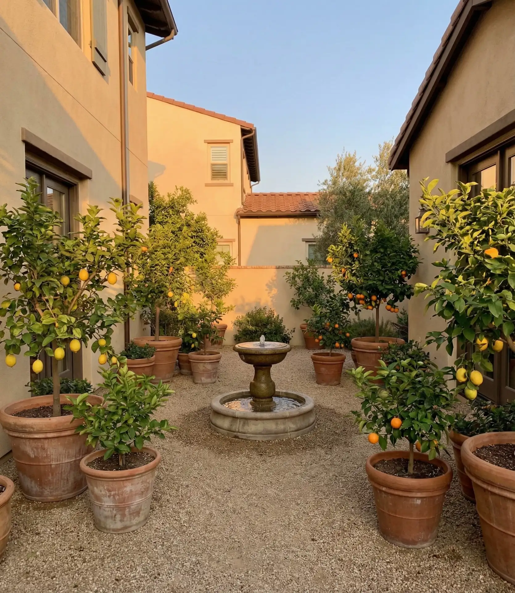 Mediterranean Courtyard with Citrus Trees 1