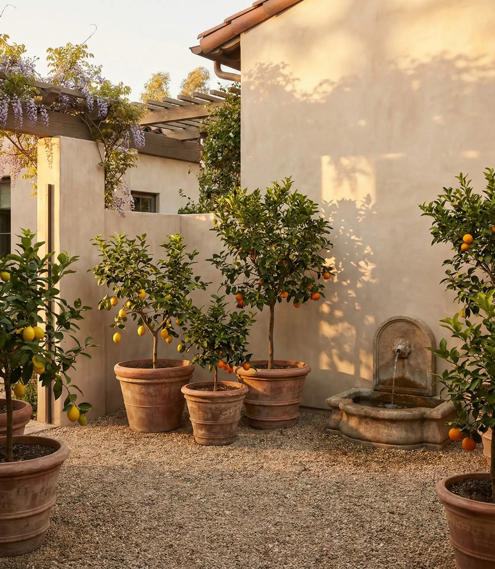 Mediterranean Courtyard with Citrus Trees 2
