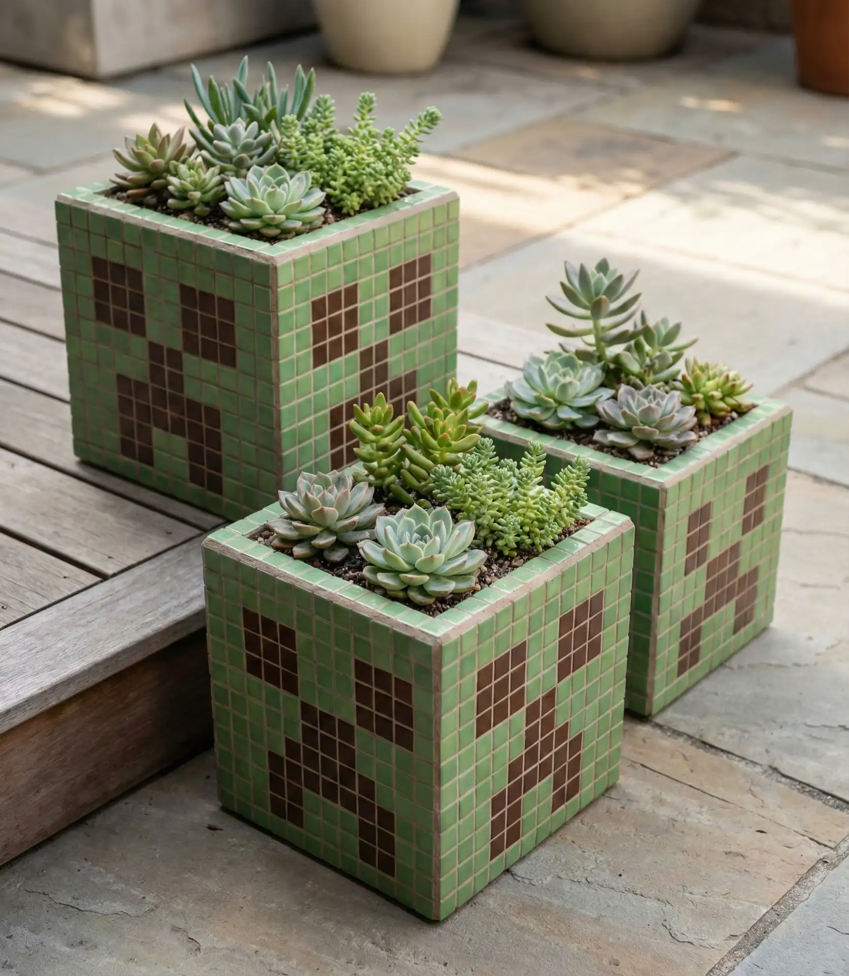 Minecraft-Inspired Blocky-Planters 1