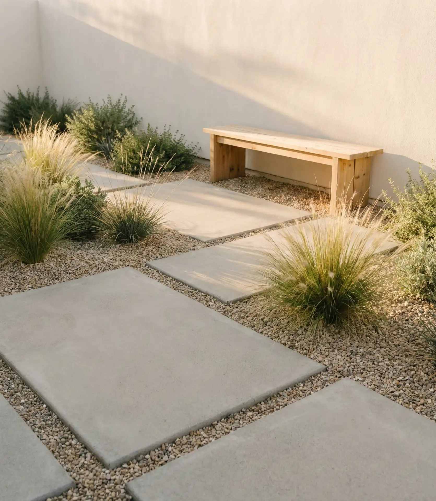 Minimalist Concrete Courtyard with Native Grasses 1