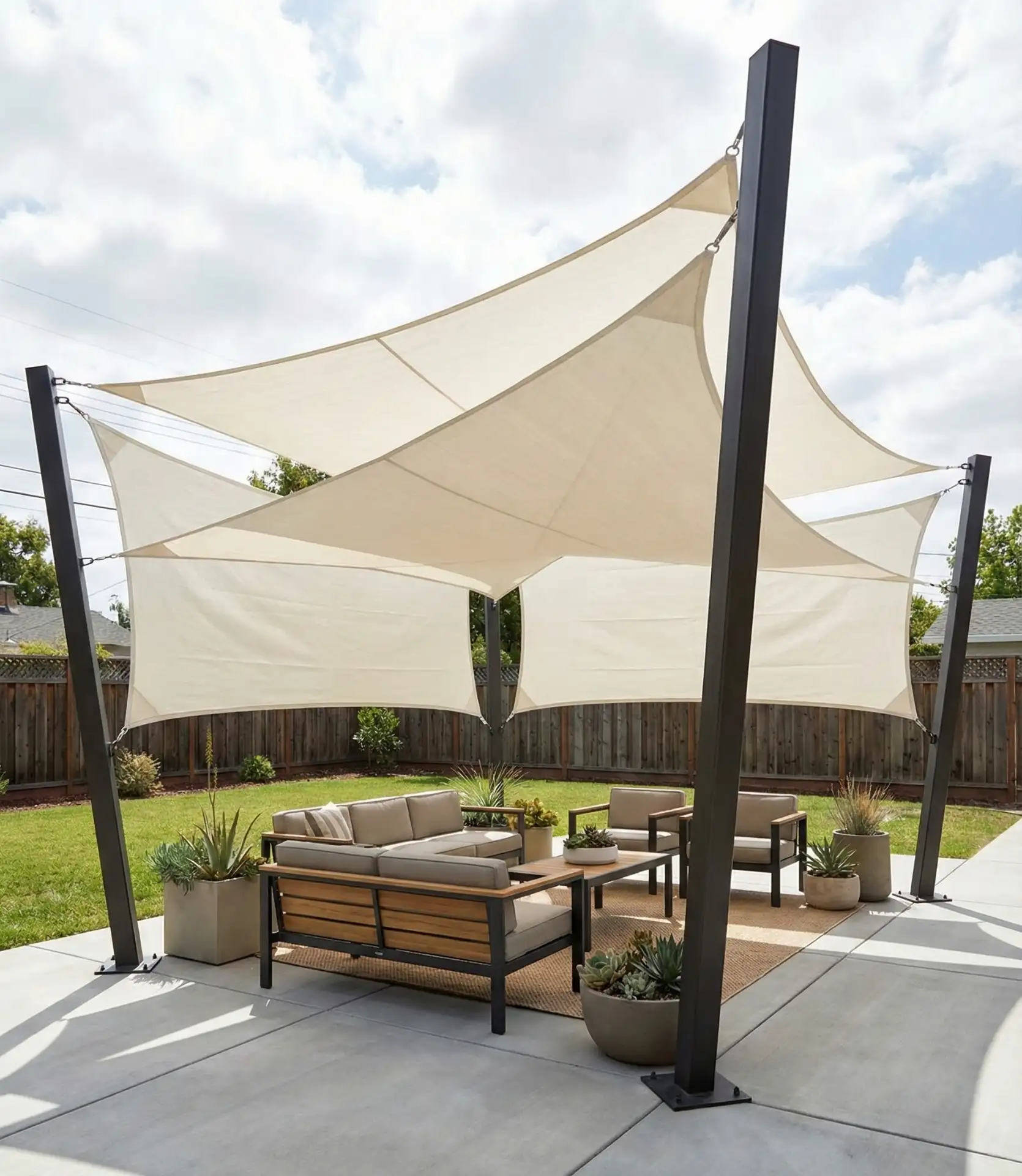 Minimalist Shade Sail Integration 2