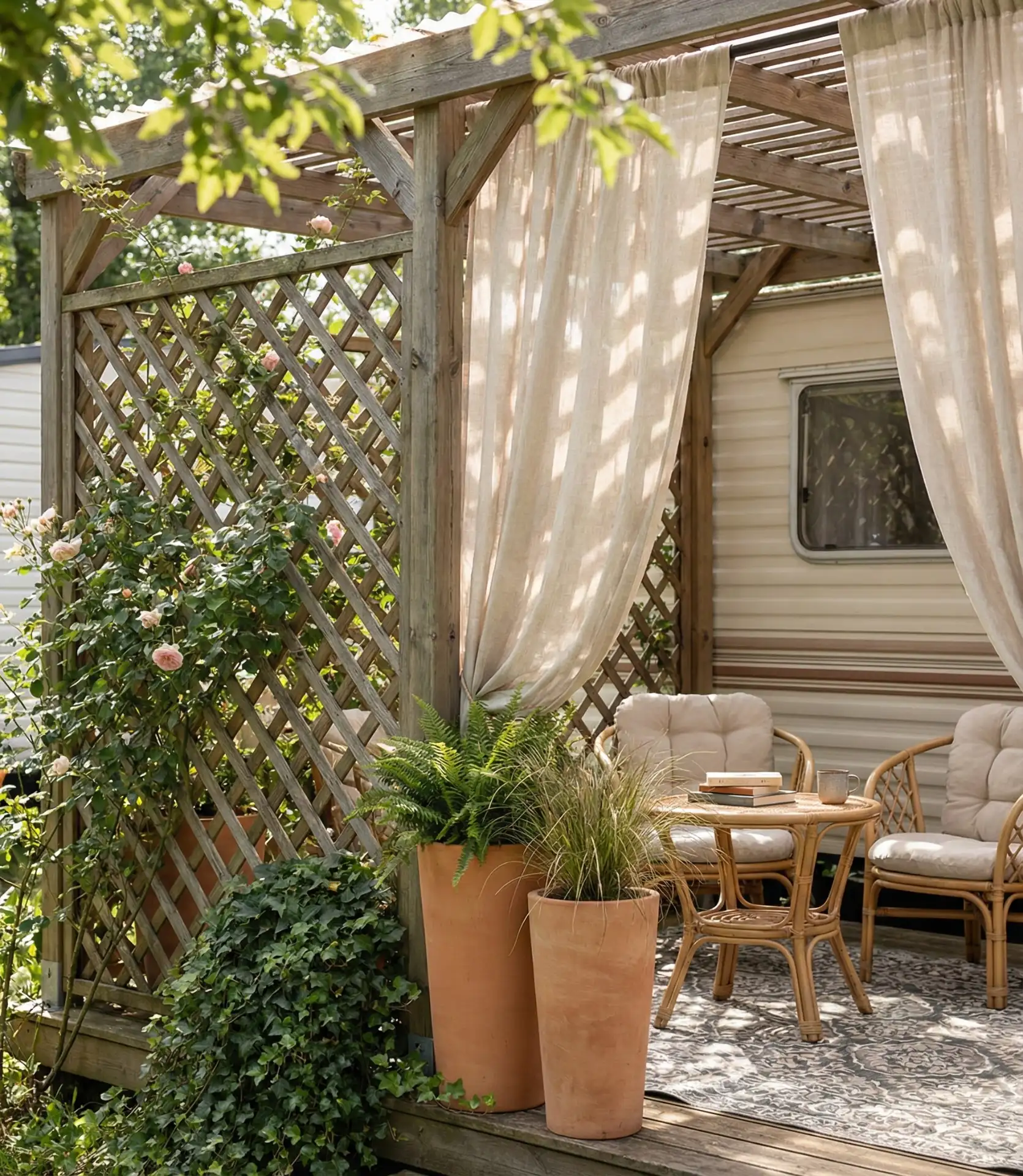 Mobile Home Front Porch Privacy Solutions 1