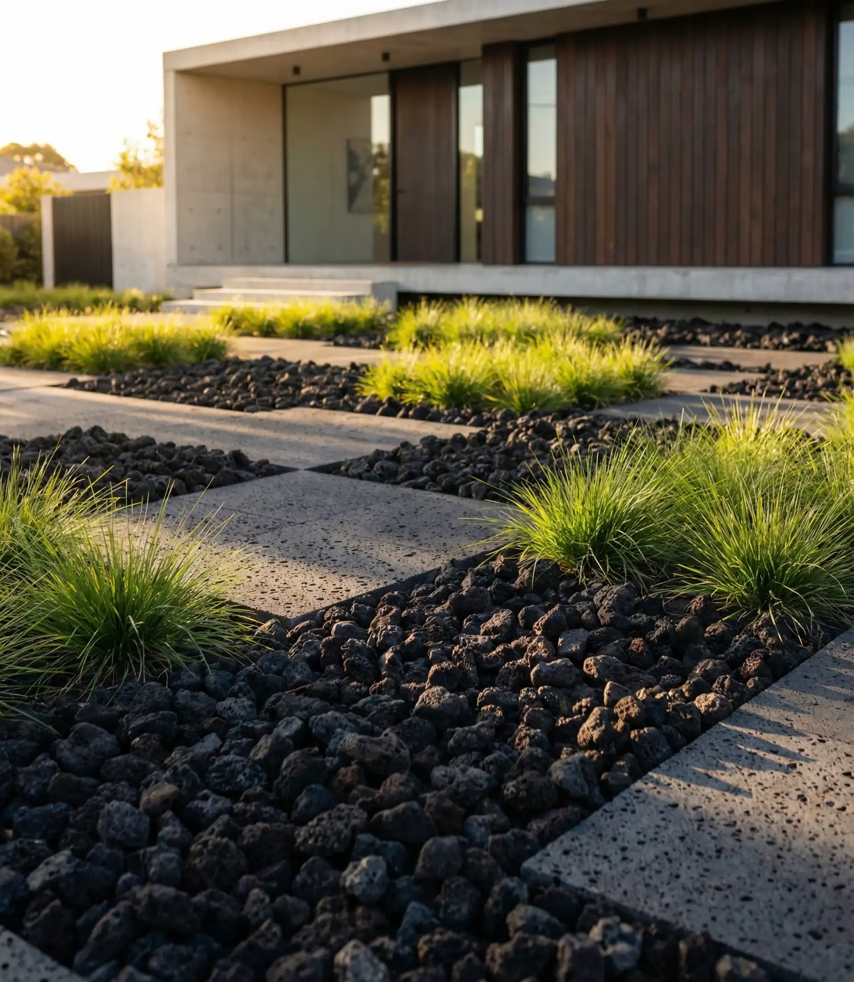 Modern Black Rock Garden Drama 1