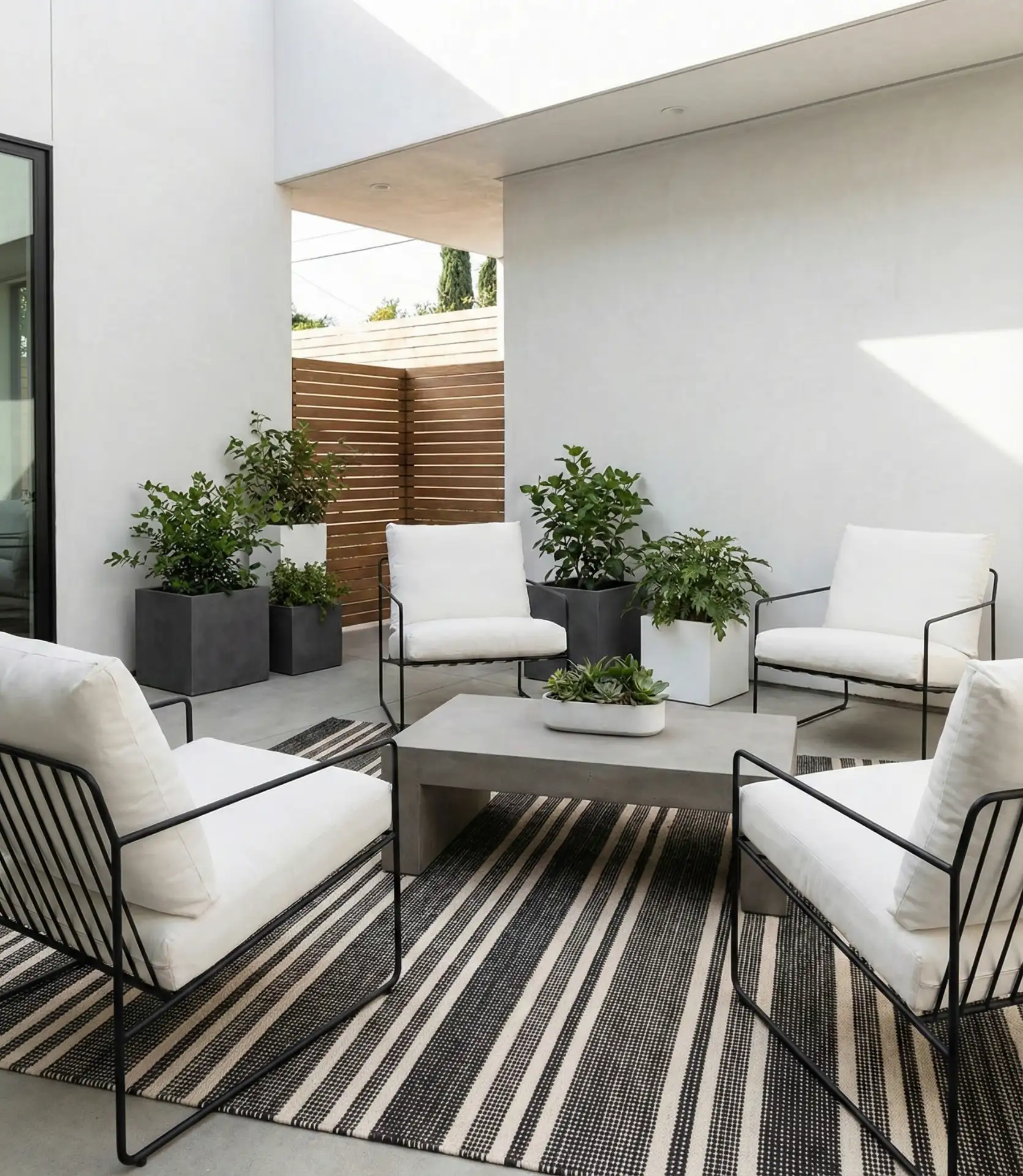 Modern Black and White Minimalist Patio 1