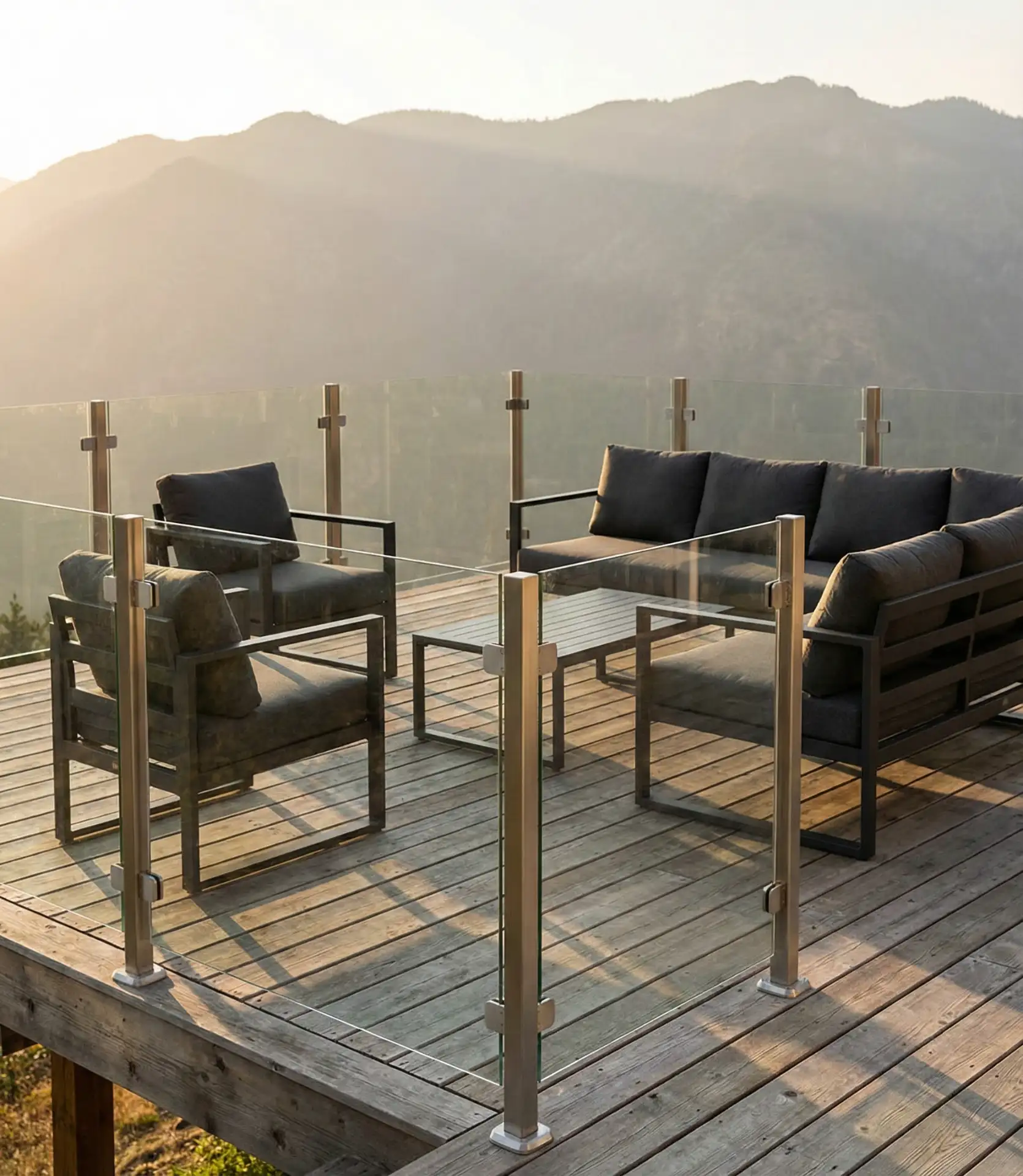 Modern Glass Panel Railing System 1