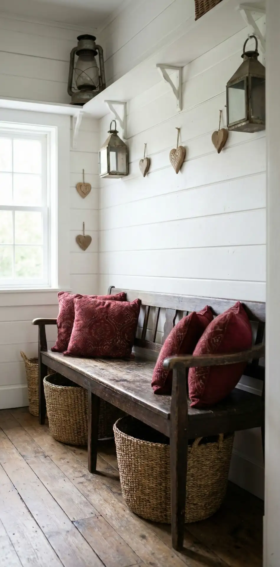 Moody Farmhouse Valentine Entryway 1