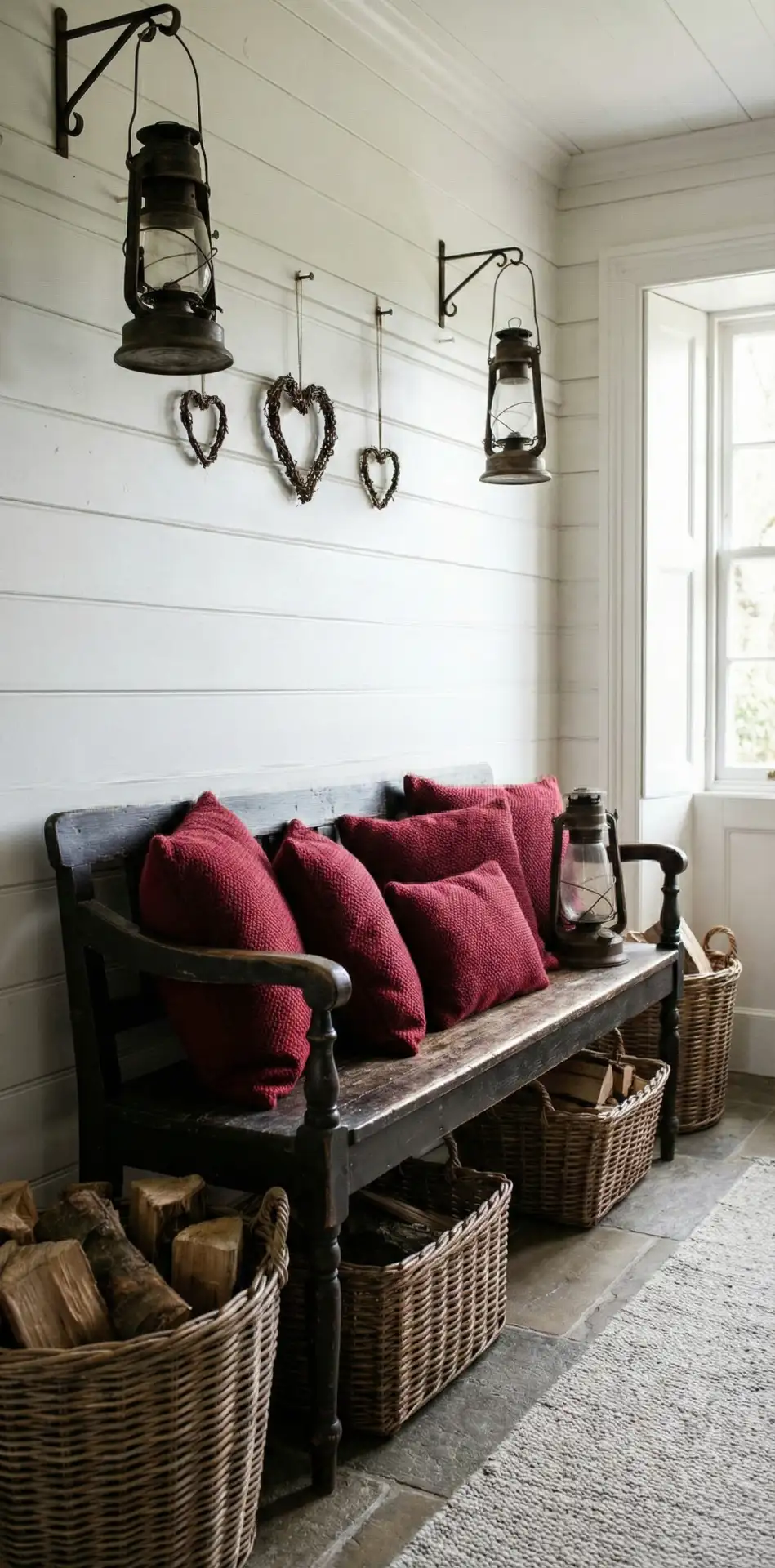 Moody Farmhouse Valentine Entryway 2