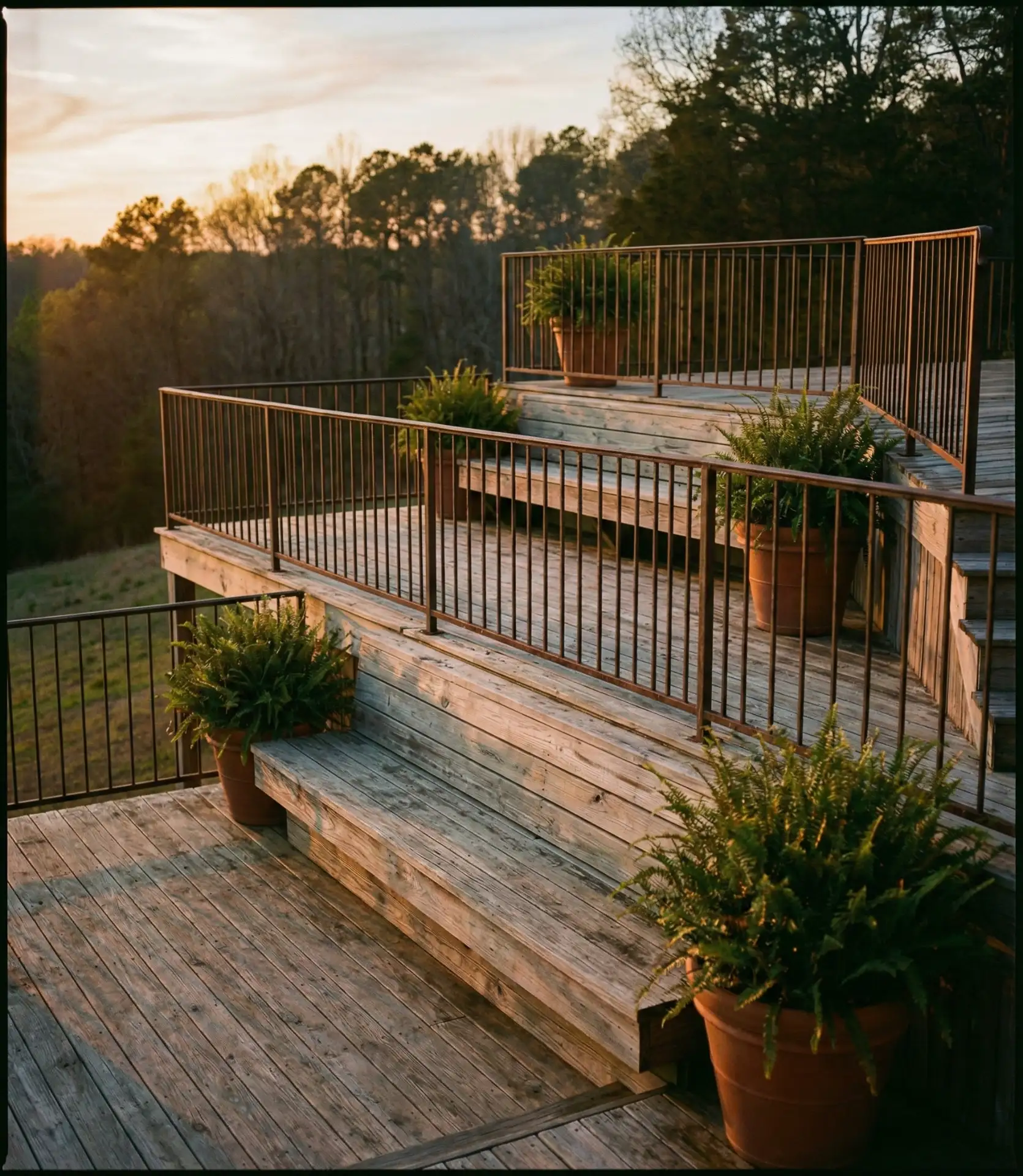 Multi-Level Deck for Sloped Yards 1