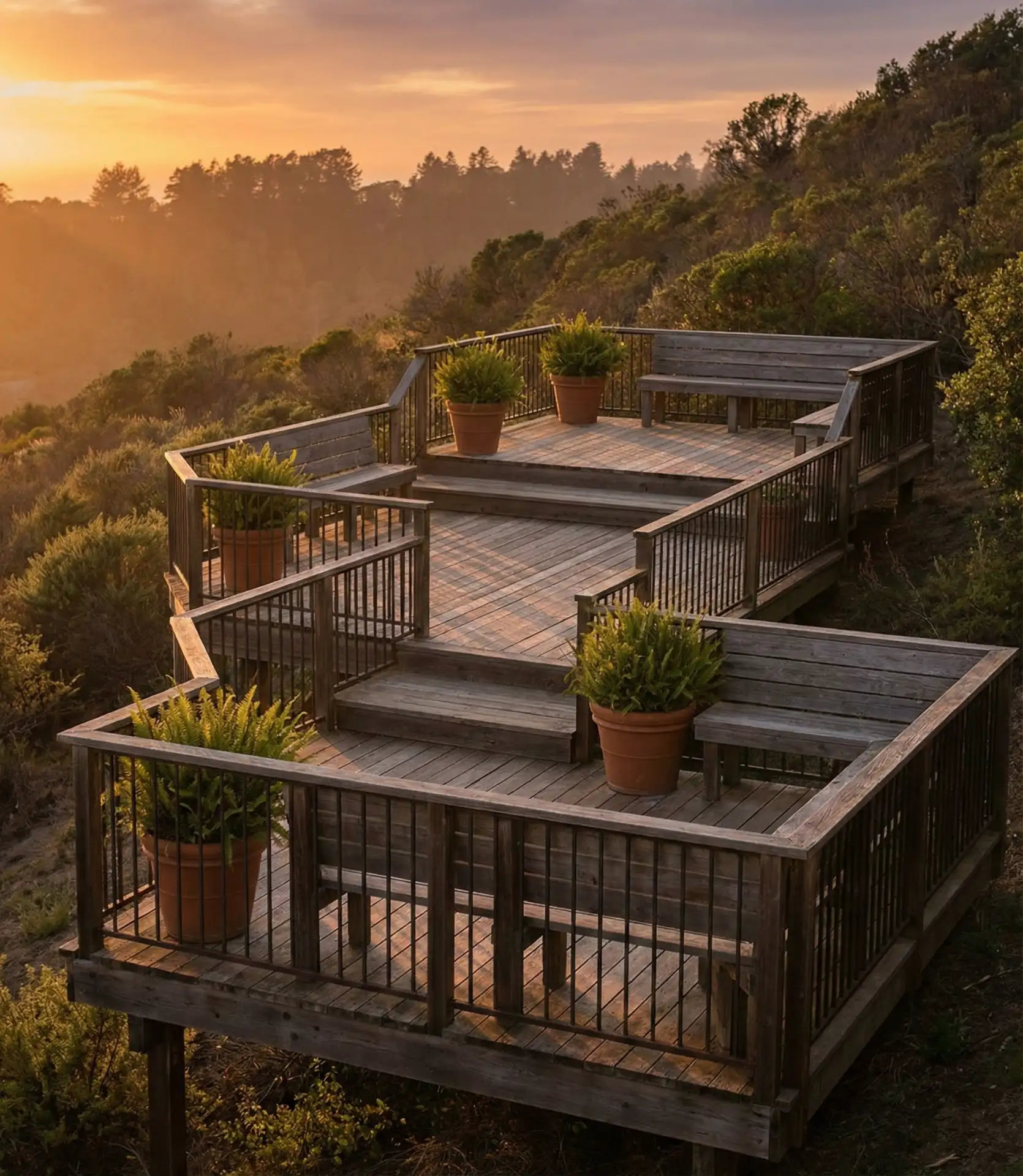 Multi-Level Deck for Sloped Yards 2