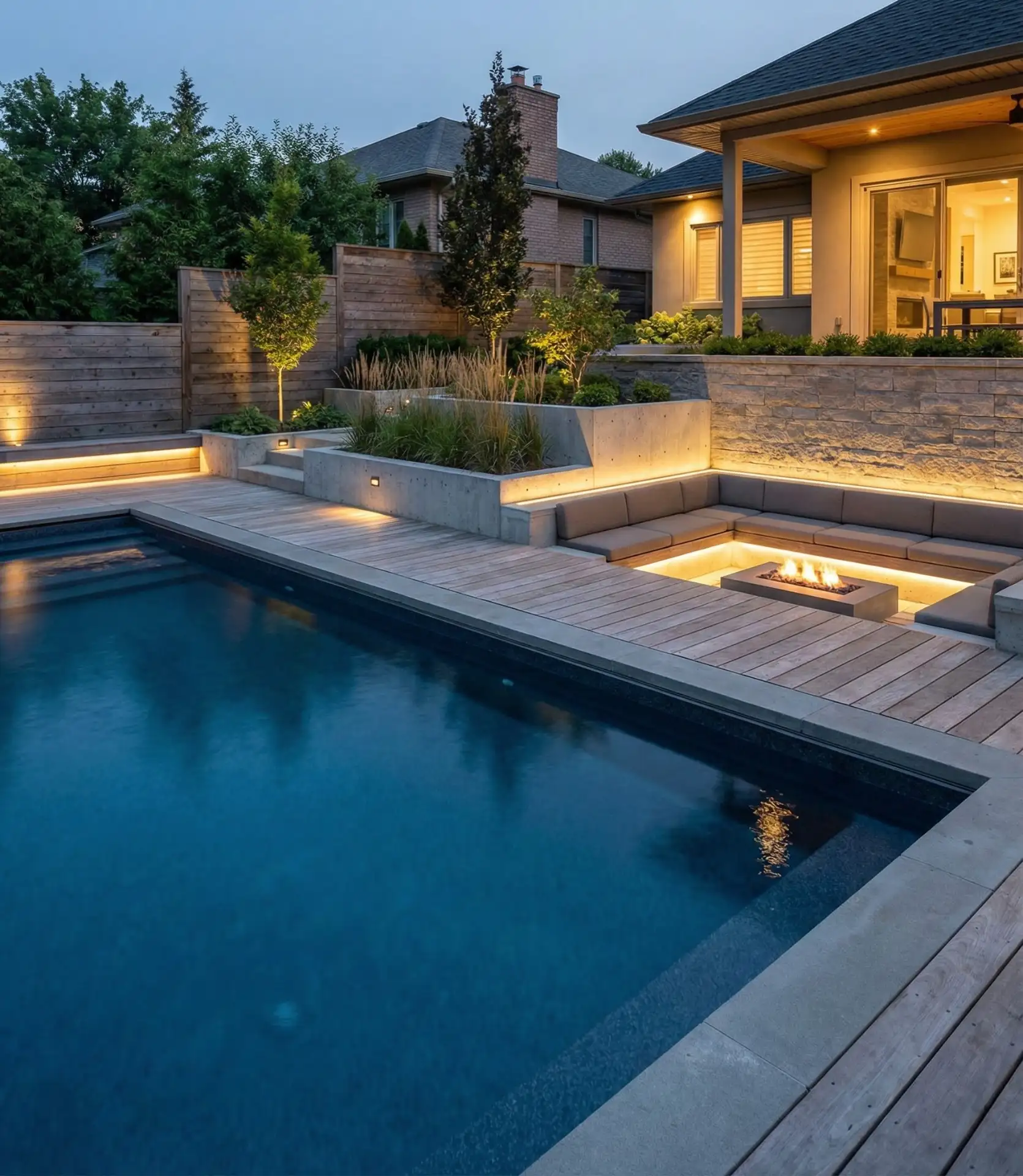 Multi-Level Pool with Sunken Lounge Area 2