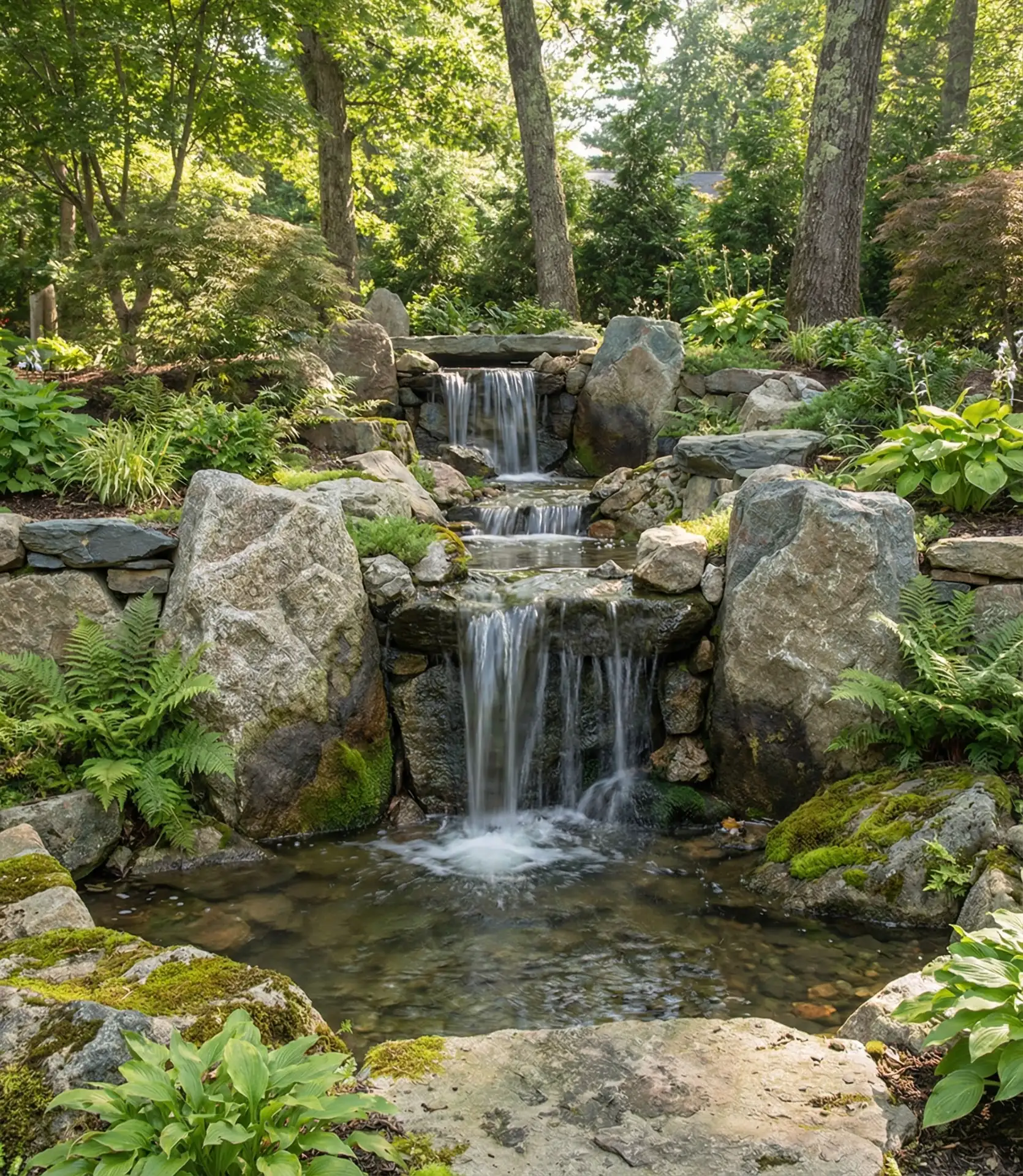 Multi-Level Rock Garden Waterfall 2