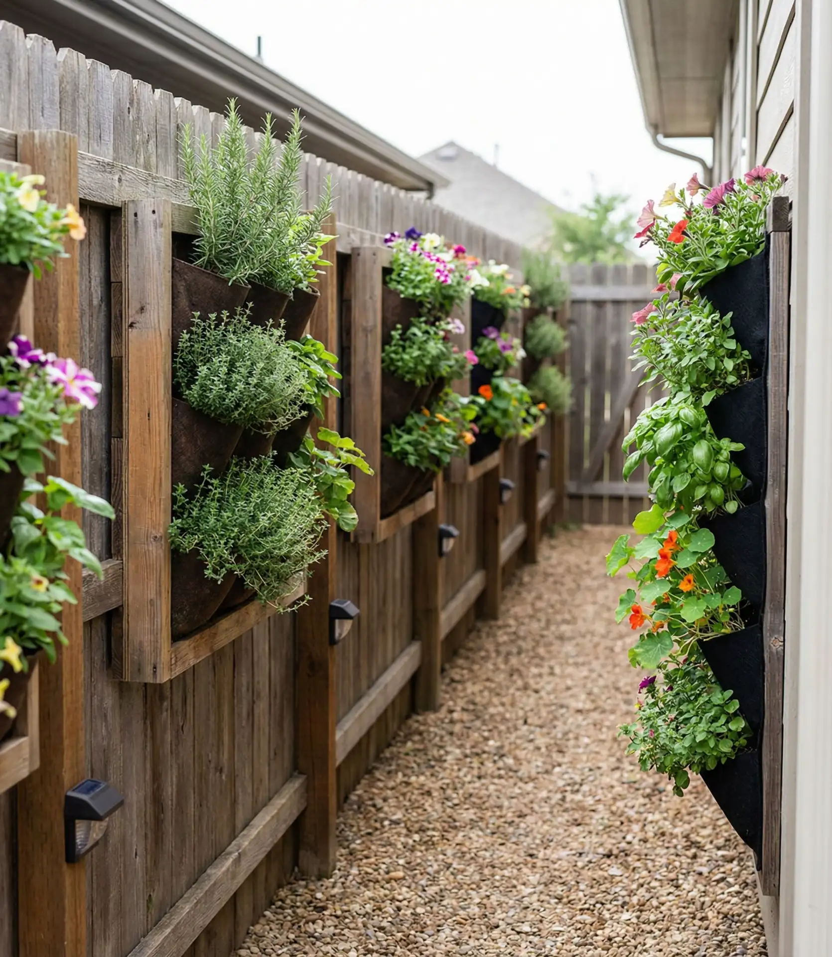 Narrow Side Yard Transformation with Vertical Gardens 1