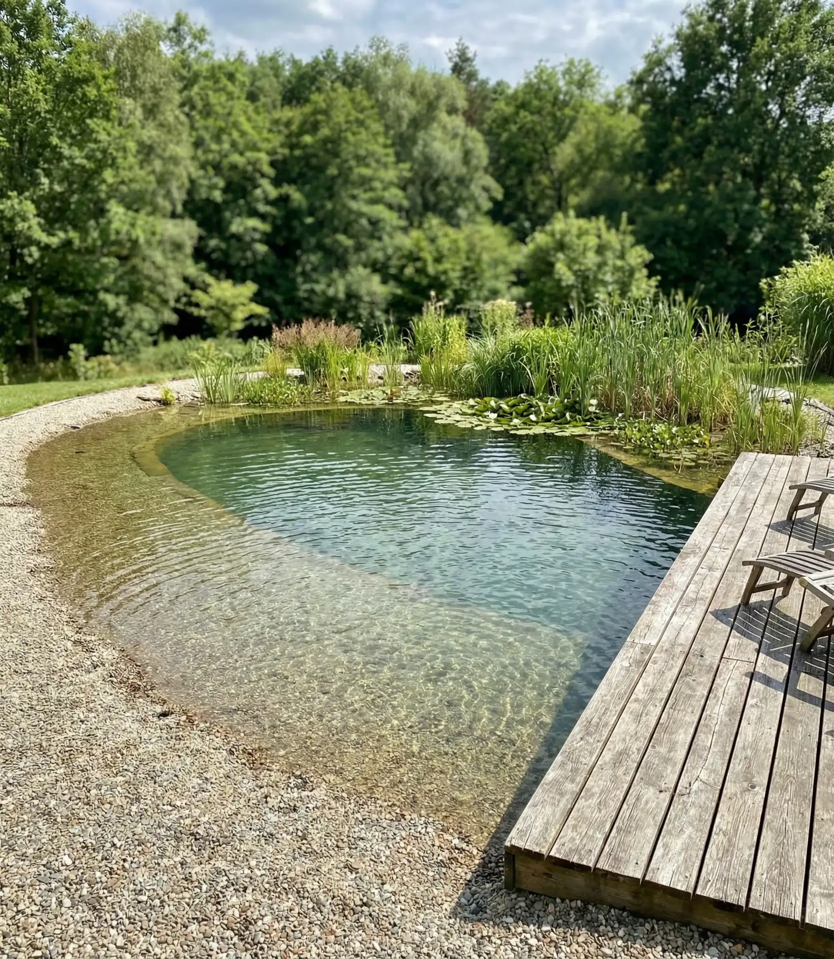 Natural Swimming Pool with Gravel Beach Entry 1