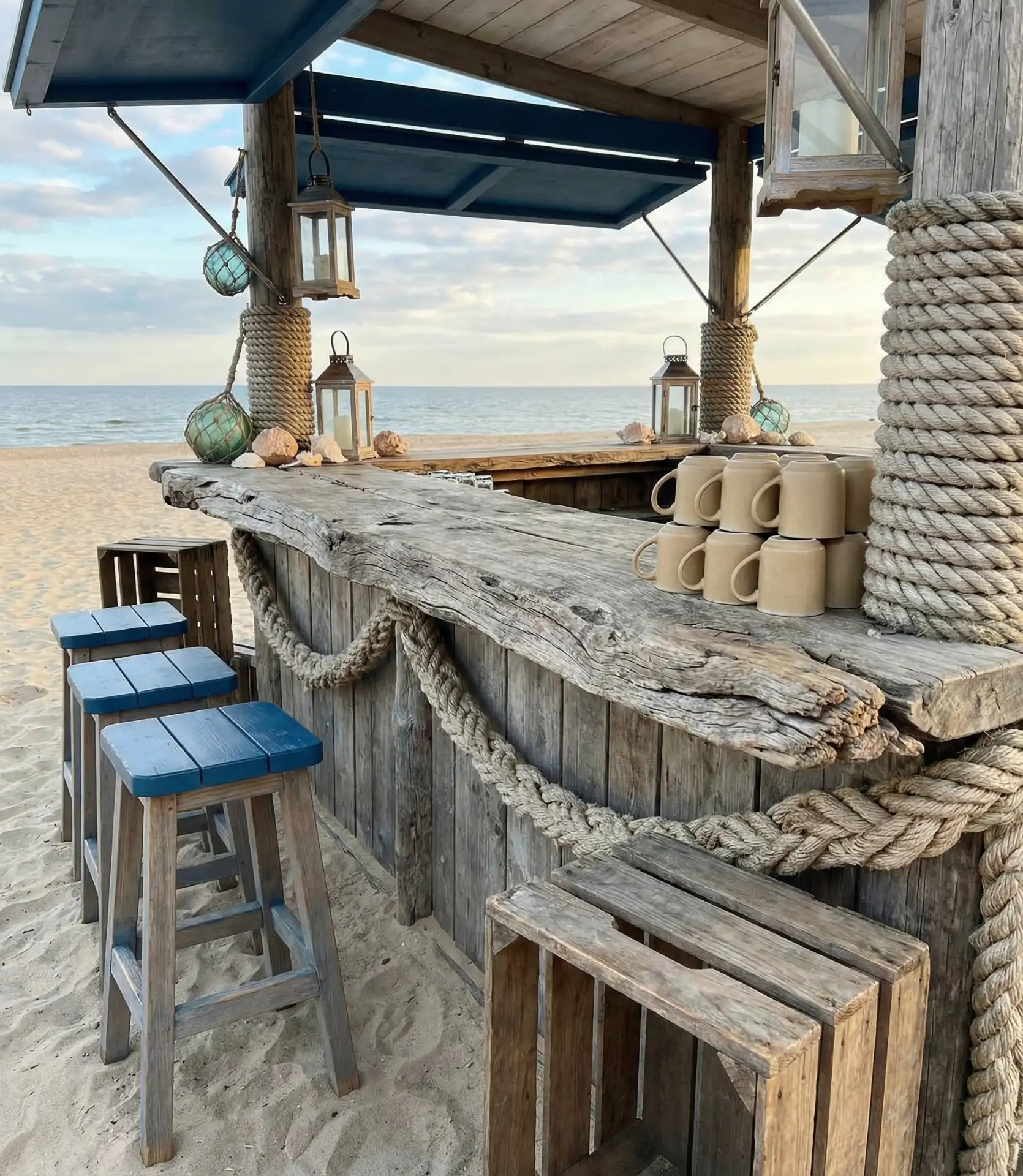 Nautical Rope and Driftwood Bar 1