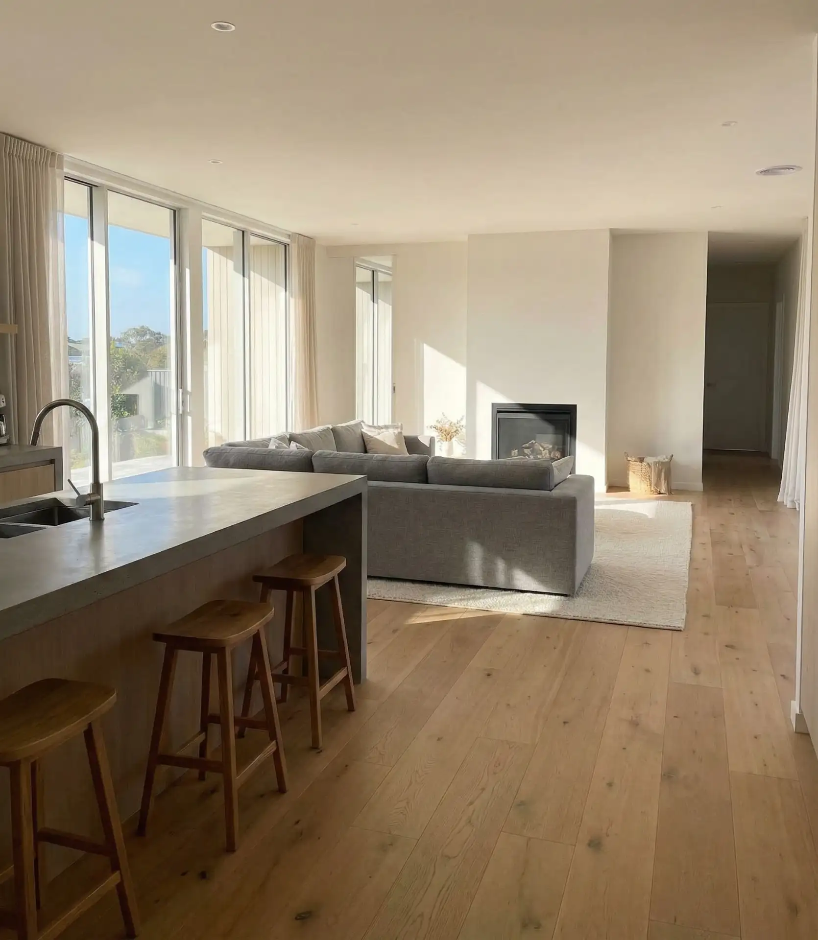 Open Kitchen with Living Room Seating Integration 1