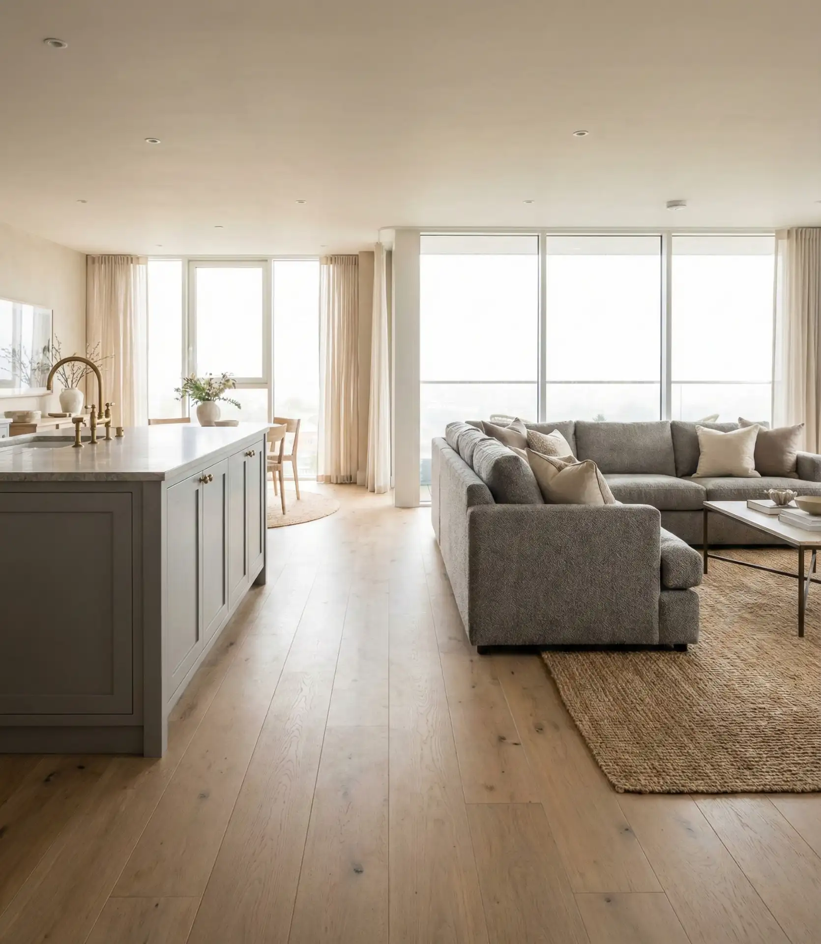 Open Kitchen with Living Room Seating Integration 2