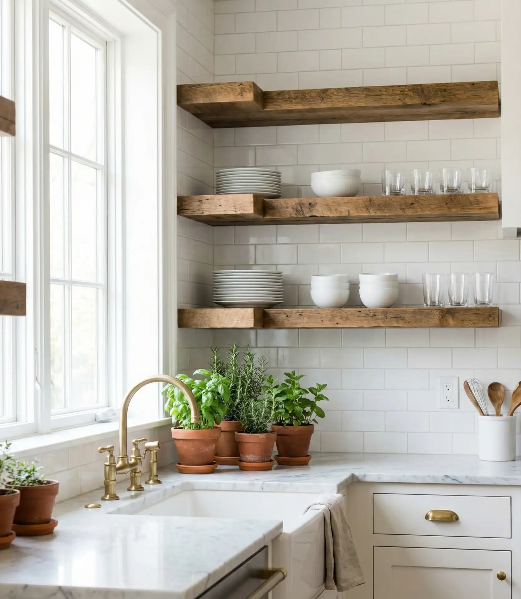 Open Shelving Instead of Upper Cabinets 1