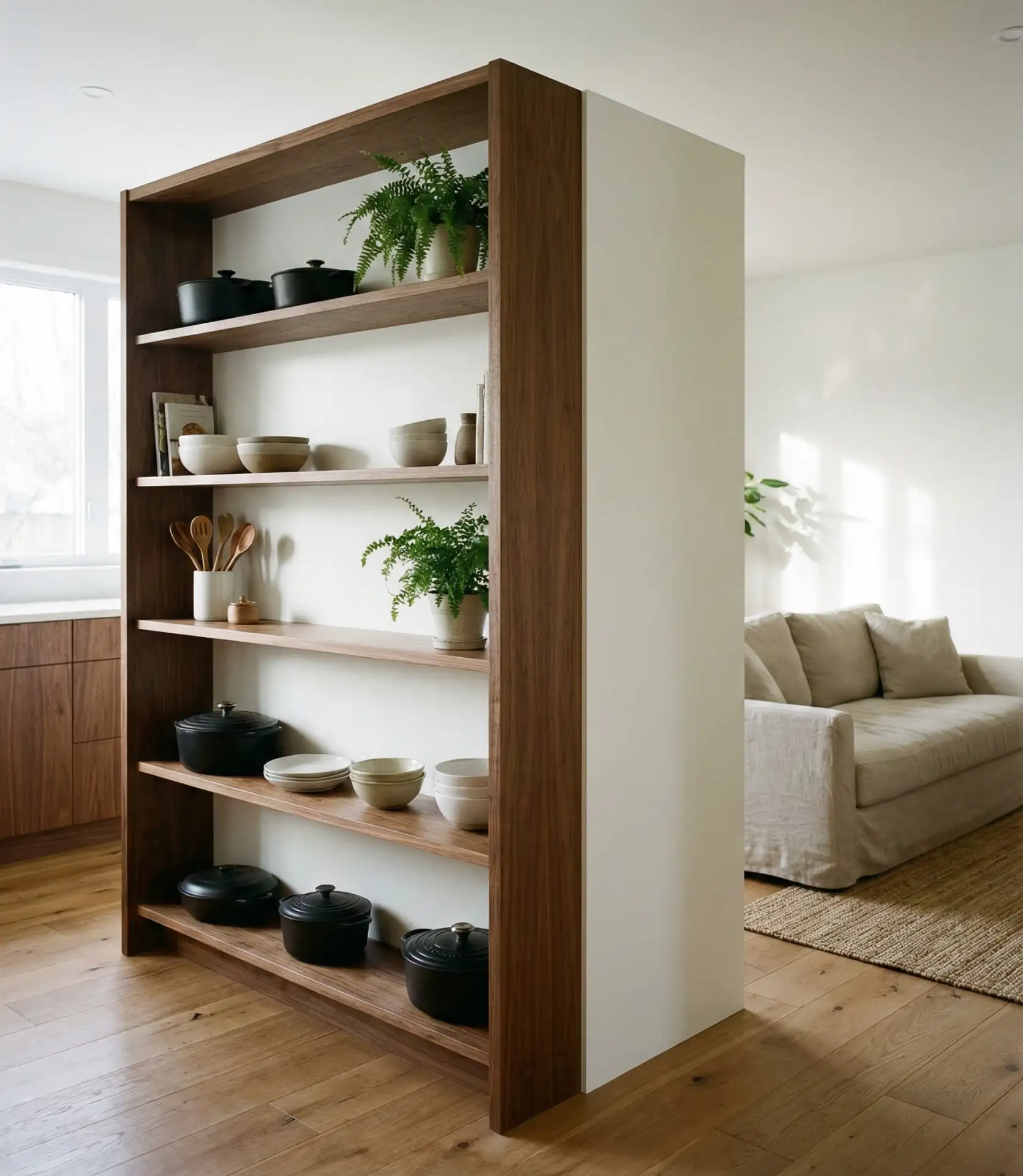 Open Shelving with Back Panel Divider 2