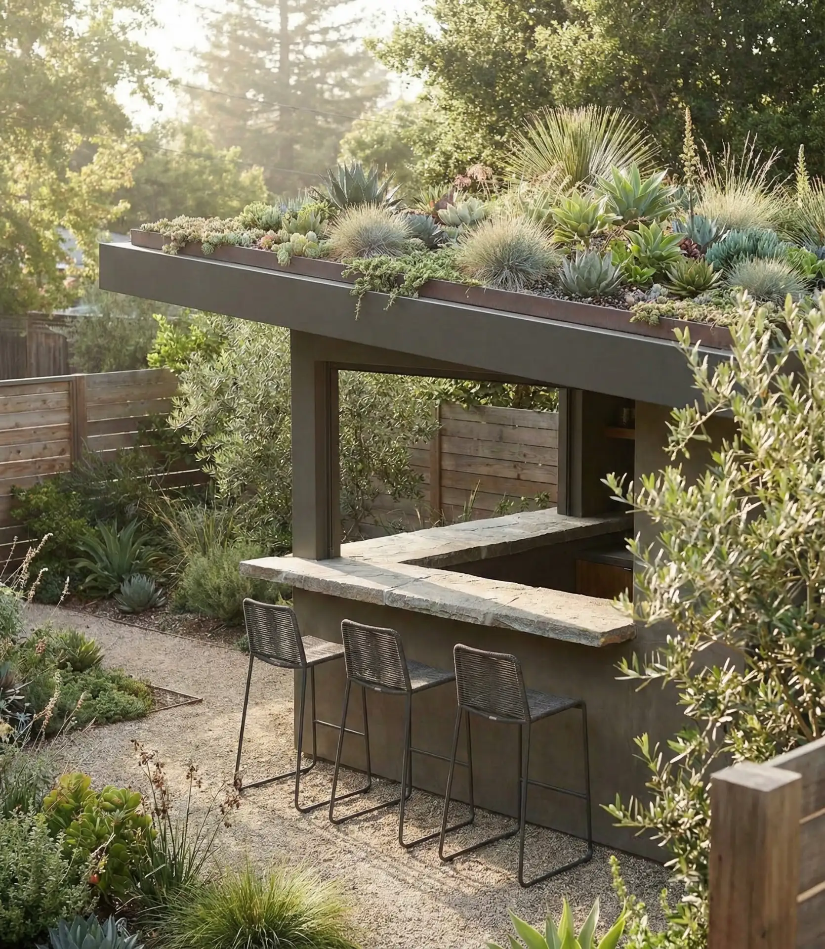Outdoor Bar with Living Roof 1