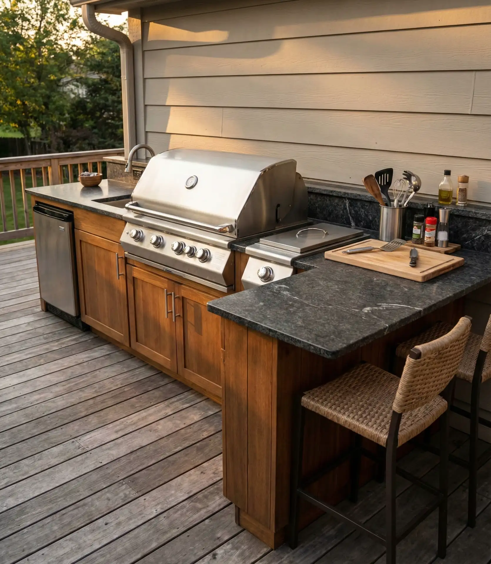 Outdoor Kitchen with Prep Counter 1