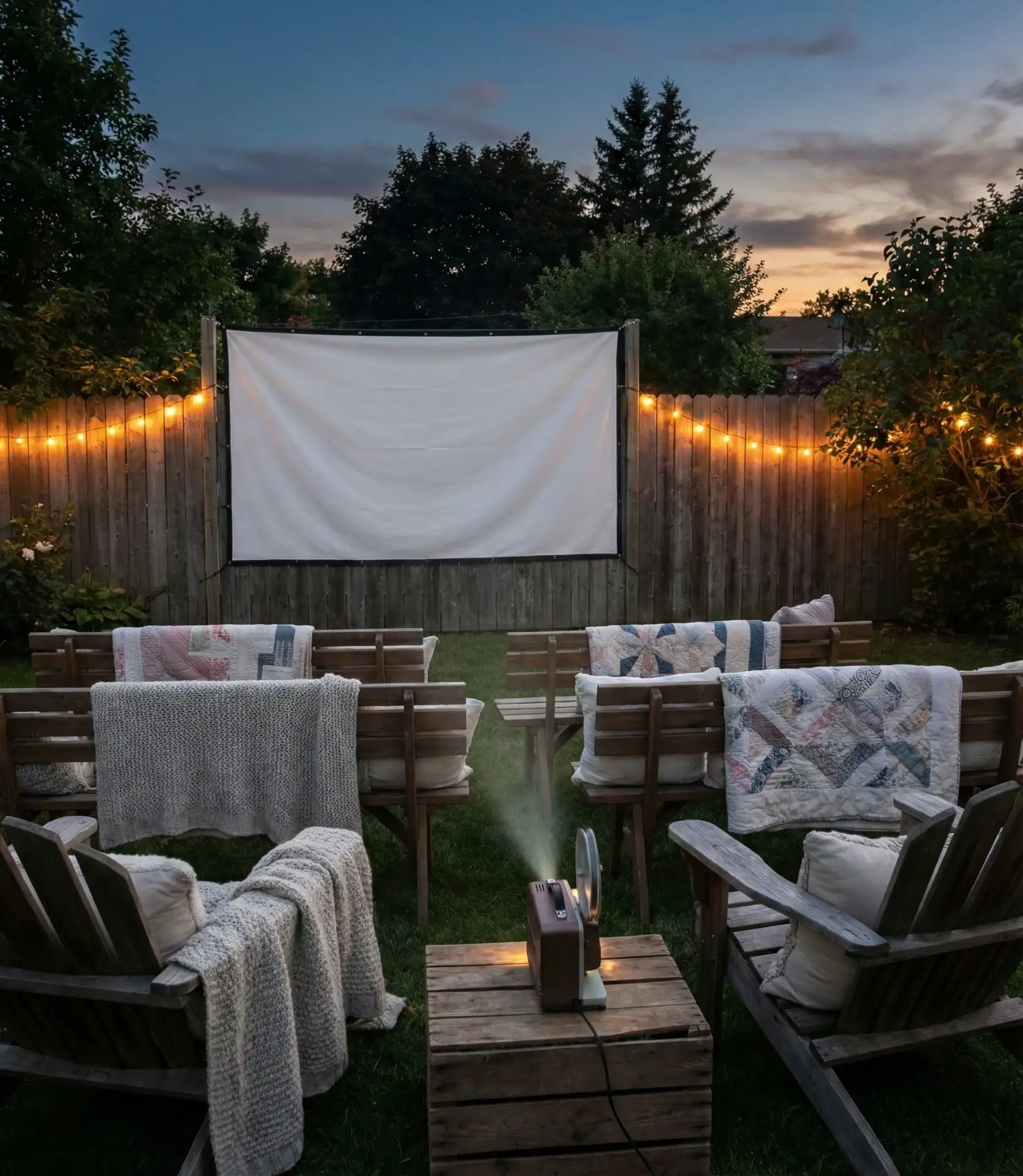 Outdoor Movie Screen Setup 1