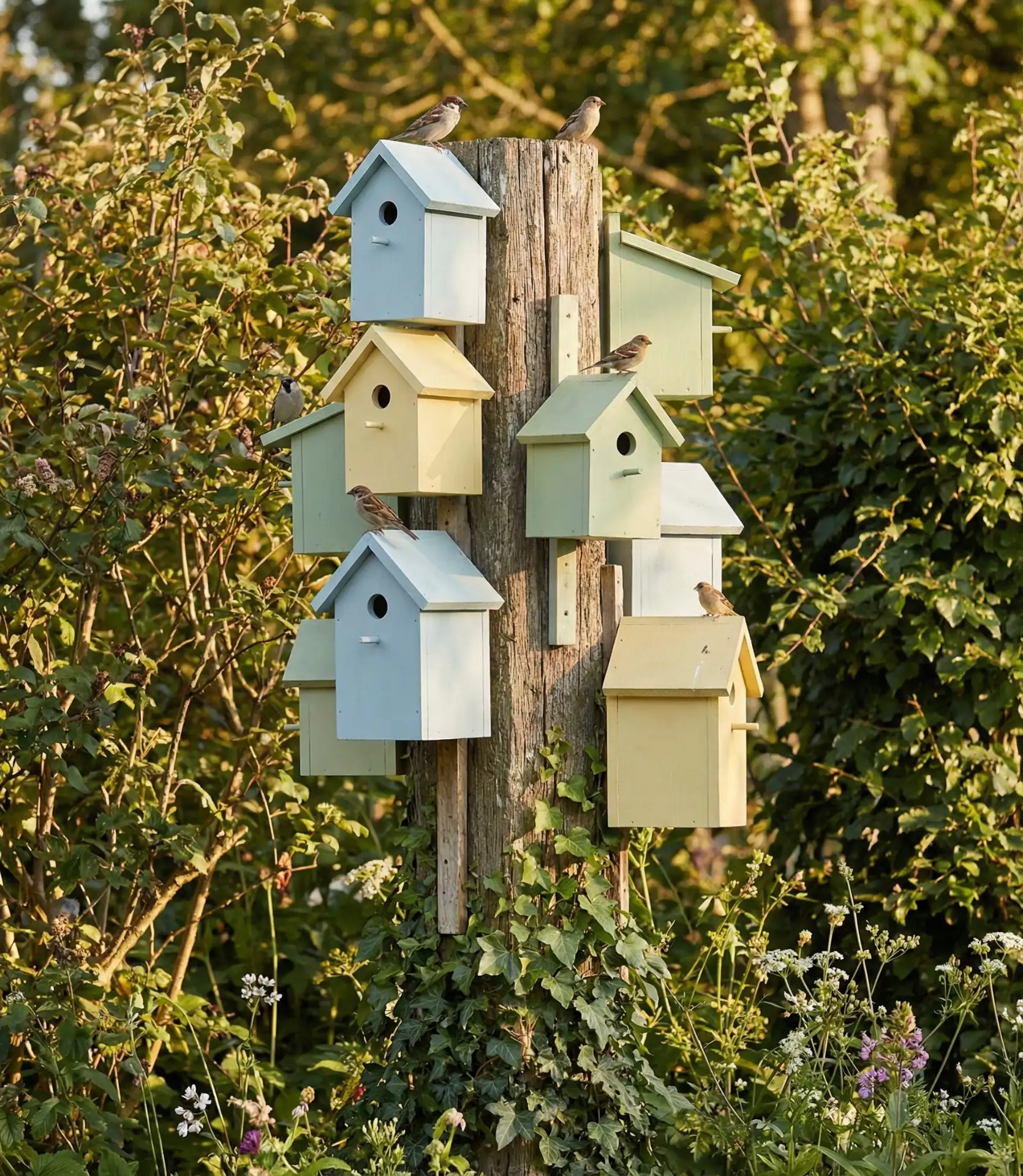 Outdoor Wooden Birdhouse Villages 2